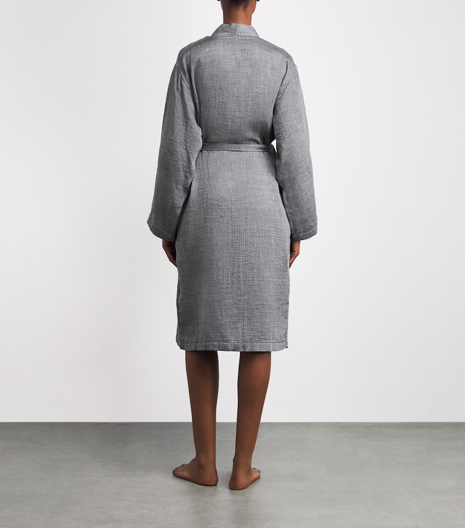 Uchino Cotton Marshmallow Gauze Robe (Extra Large) Dark Grey Image 4