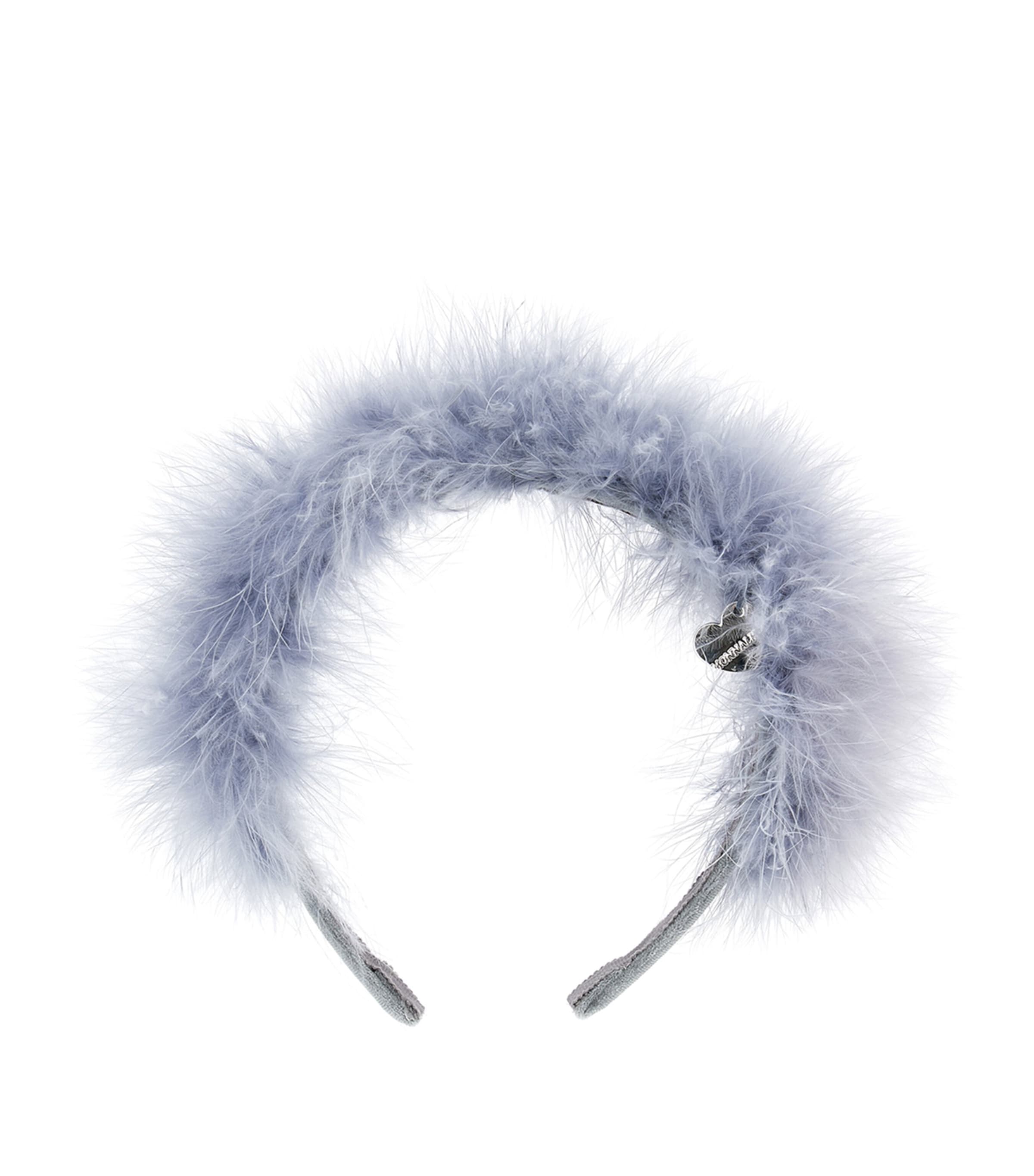 MONNALISA FEATHER-TRIM HEADBAND 