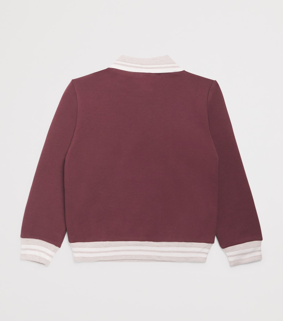 Cotton Varsity Logo Sweater (2-16 Years) 530PLUM Image 2