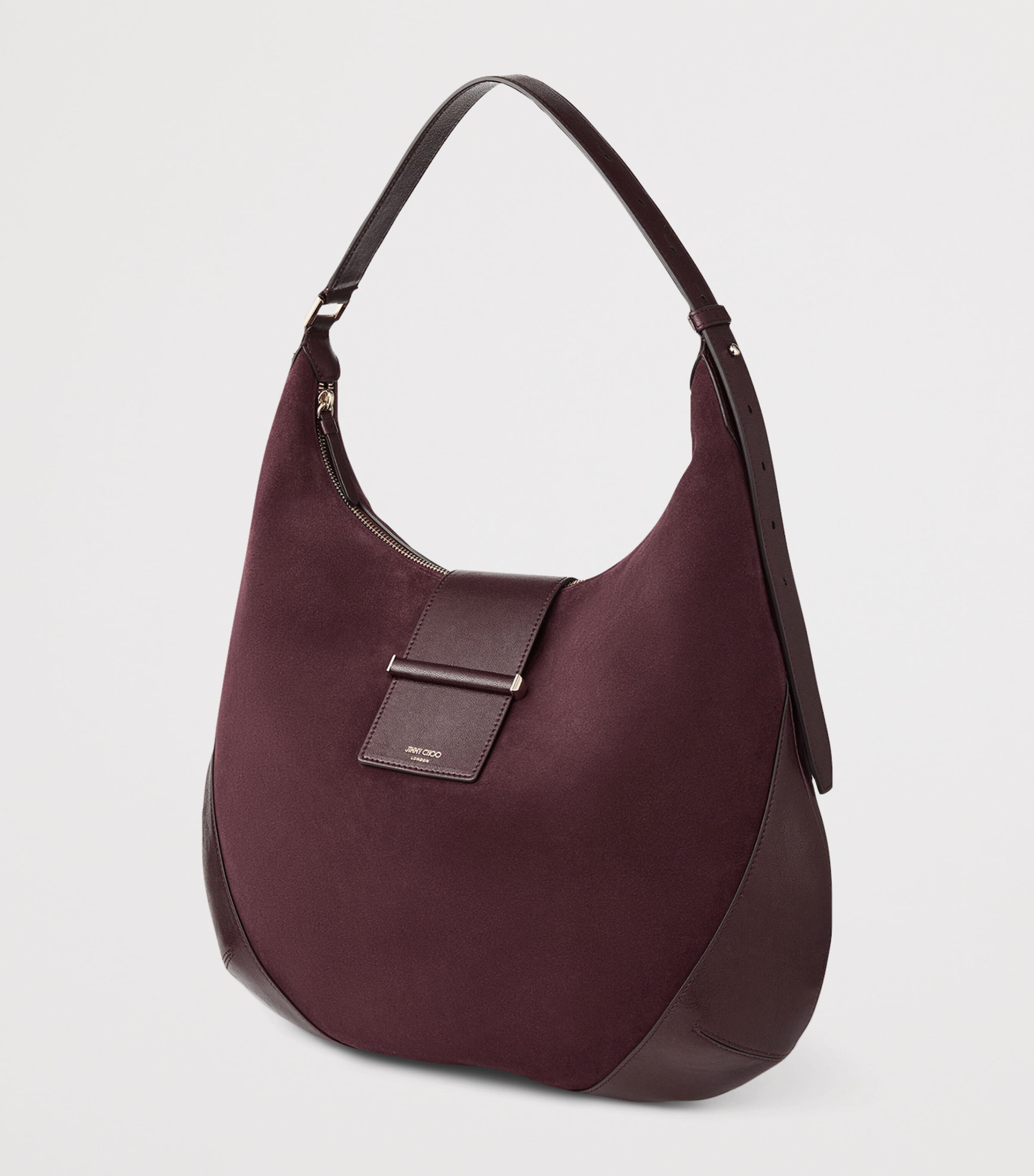 Jimmy Choo Womens Medium Suede Bar Shoulder Bag Deep Merlot/deep Mer Image 3