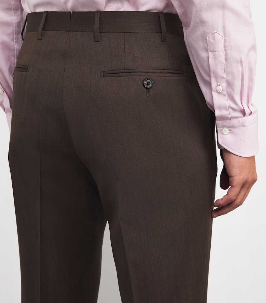 Virgin Wool Herringbone 2-Piece Suit 030 DARK BROWN Image 6