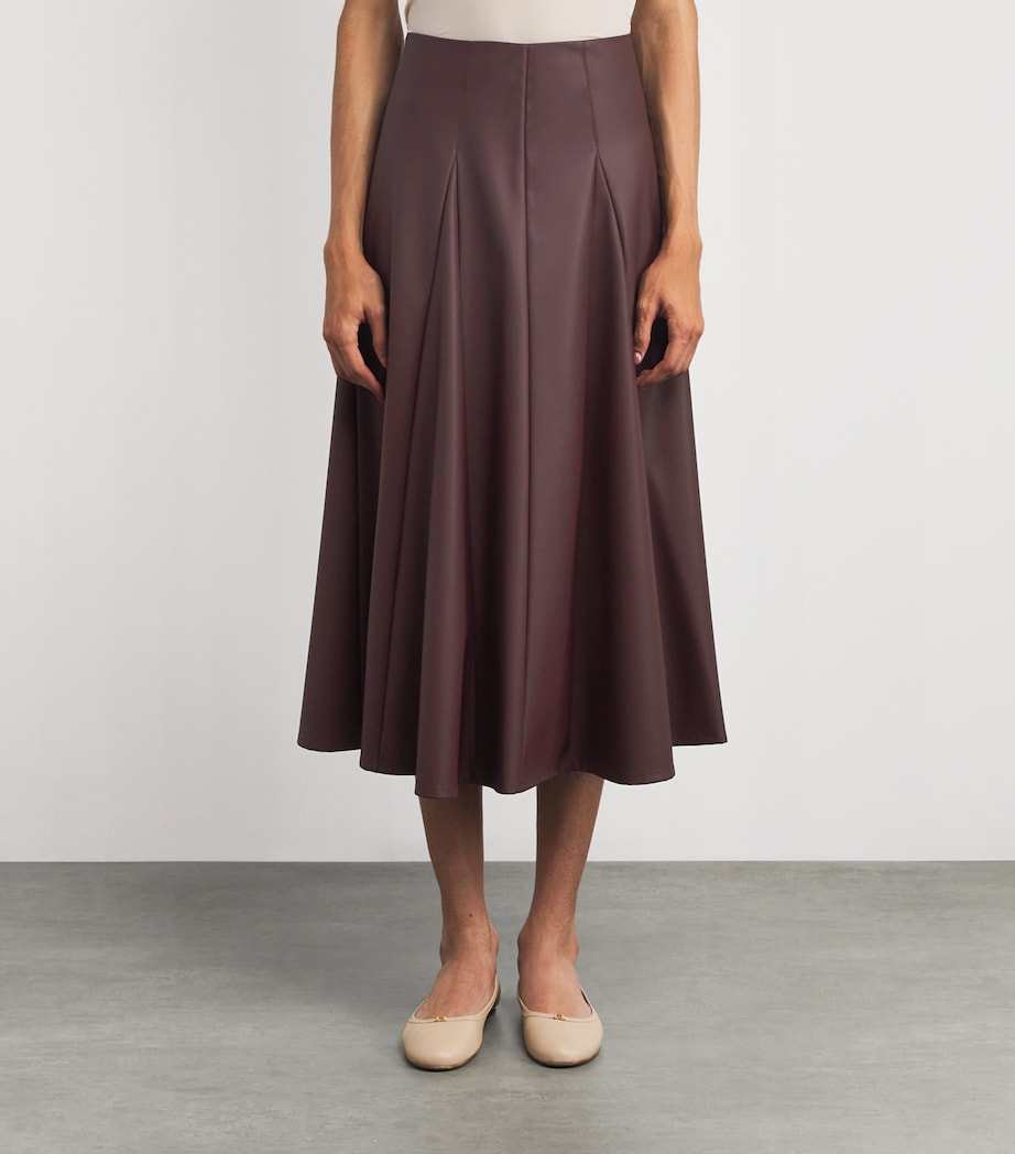 Faux Leather Nocera Maxi Skirt 002 BORDEAUX Image 3
