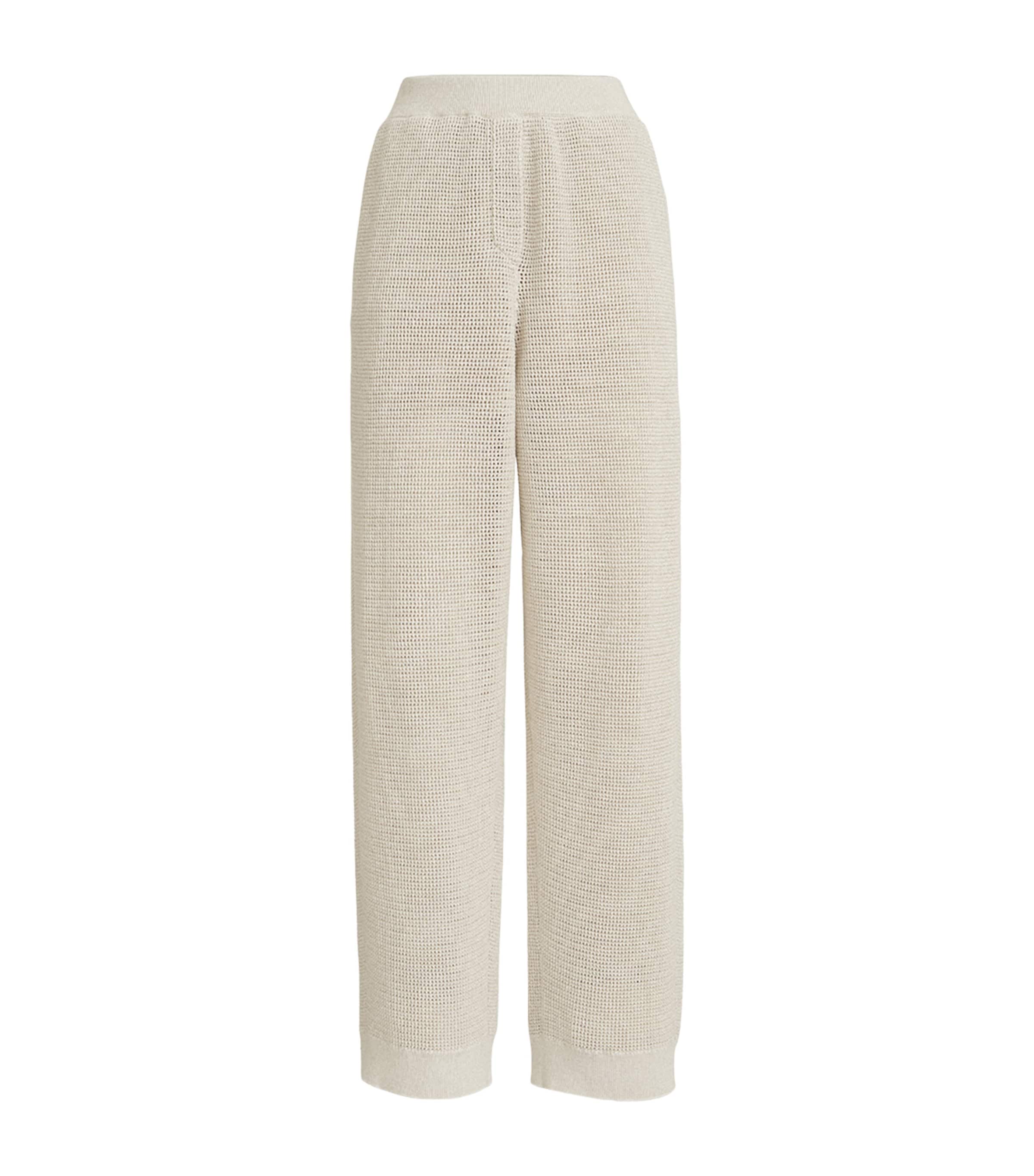 Brunello Cucinelli Womens Cotton-Blend Knitted Trousers Image 1