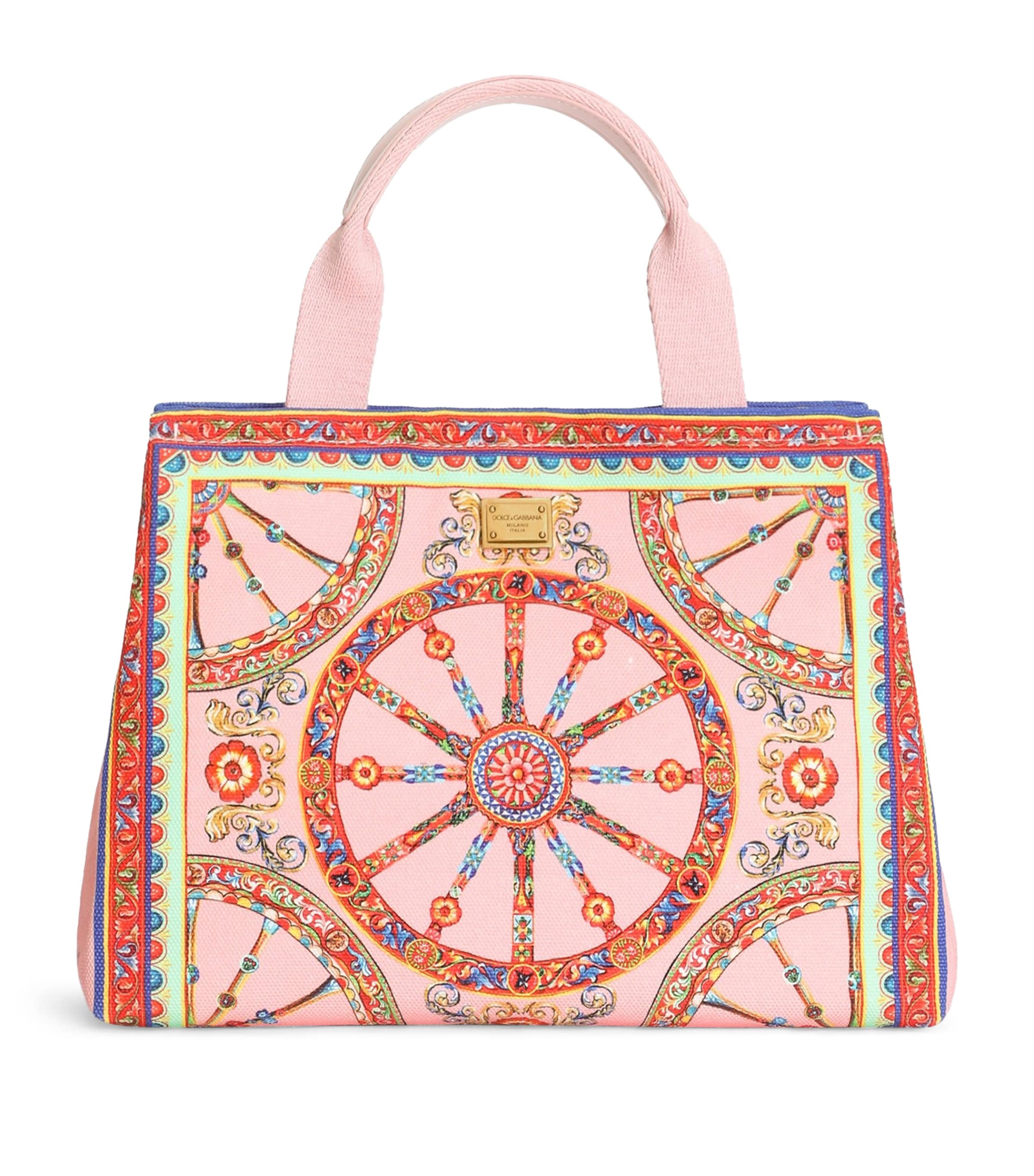 Dolce&Gabbana Kids Canvas Carretto Print Tote Bag Carretto Fld Image 1