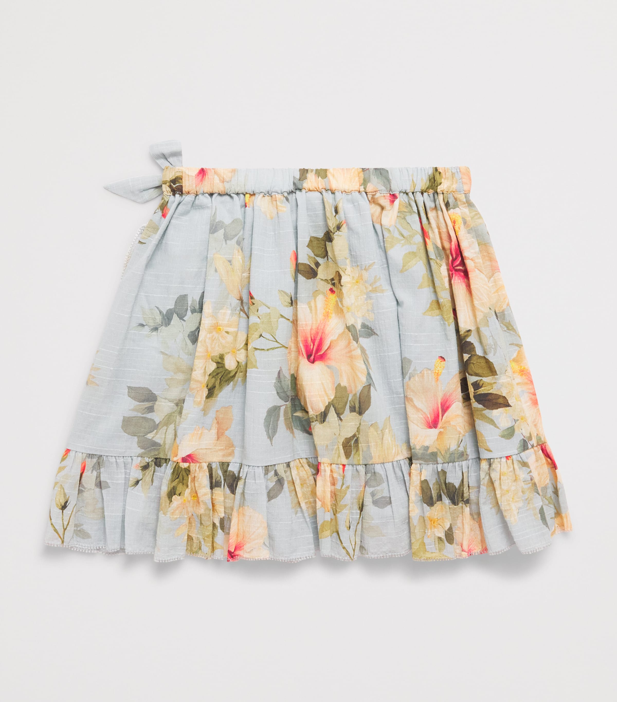 Zimmermann Kids Cotton Hibiscus Skirt (2-12 Years) Blue Hibiscus Image 2