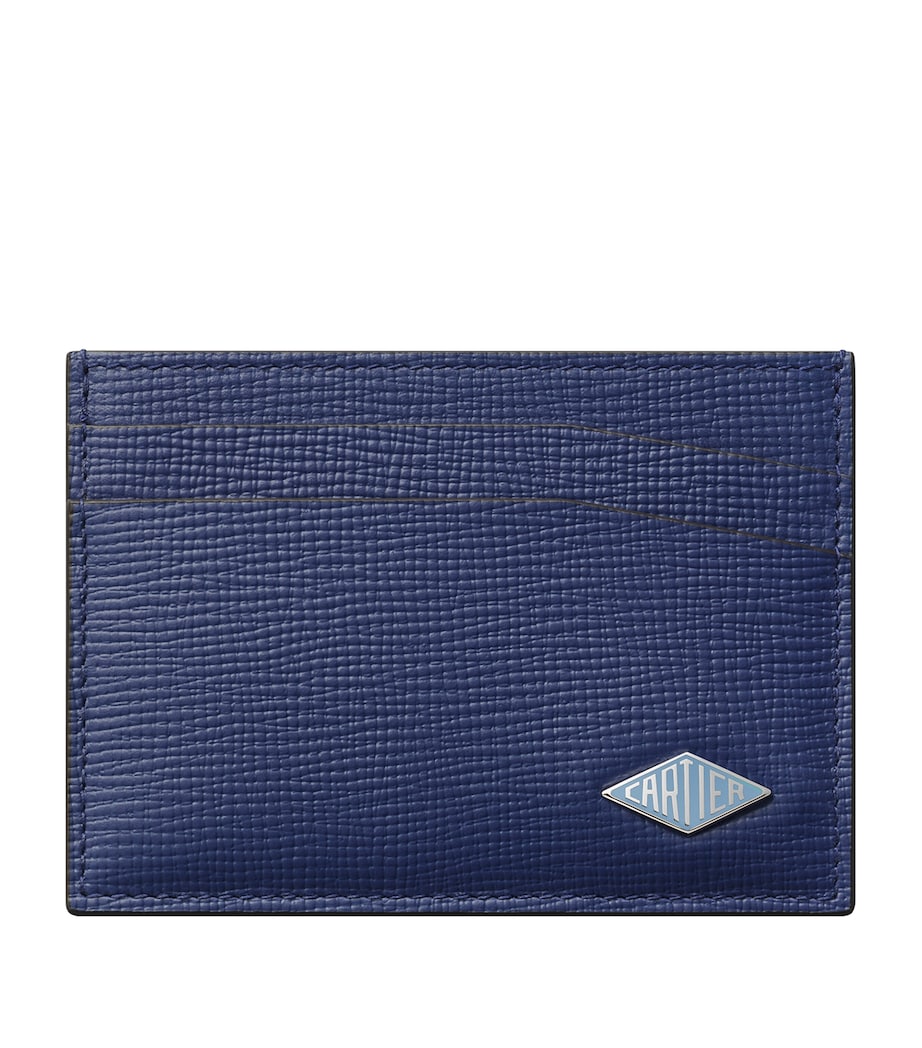 Grained Calfskin Losange Double Card Holder BLUE Image 1