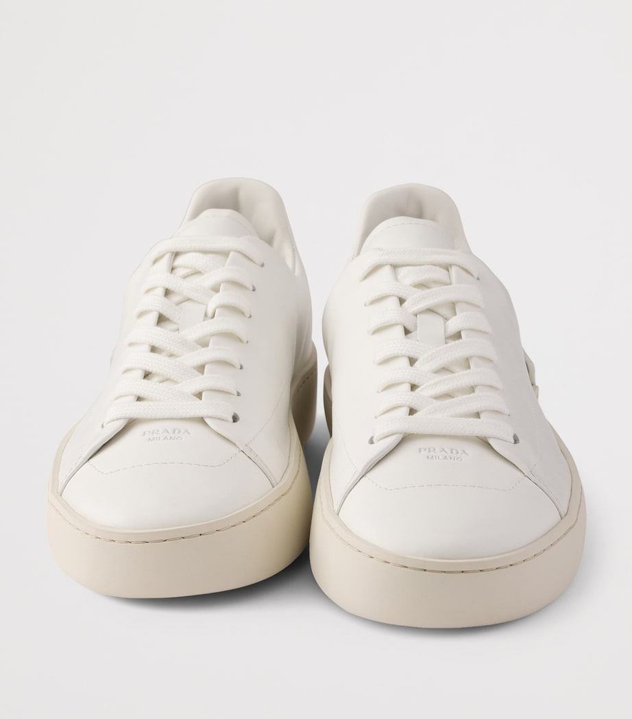 Prada Leather Court Sneakers White Image 5