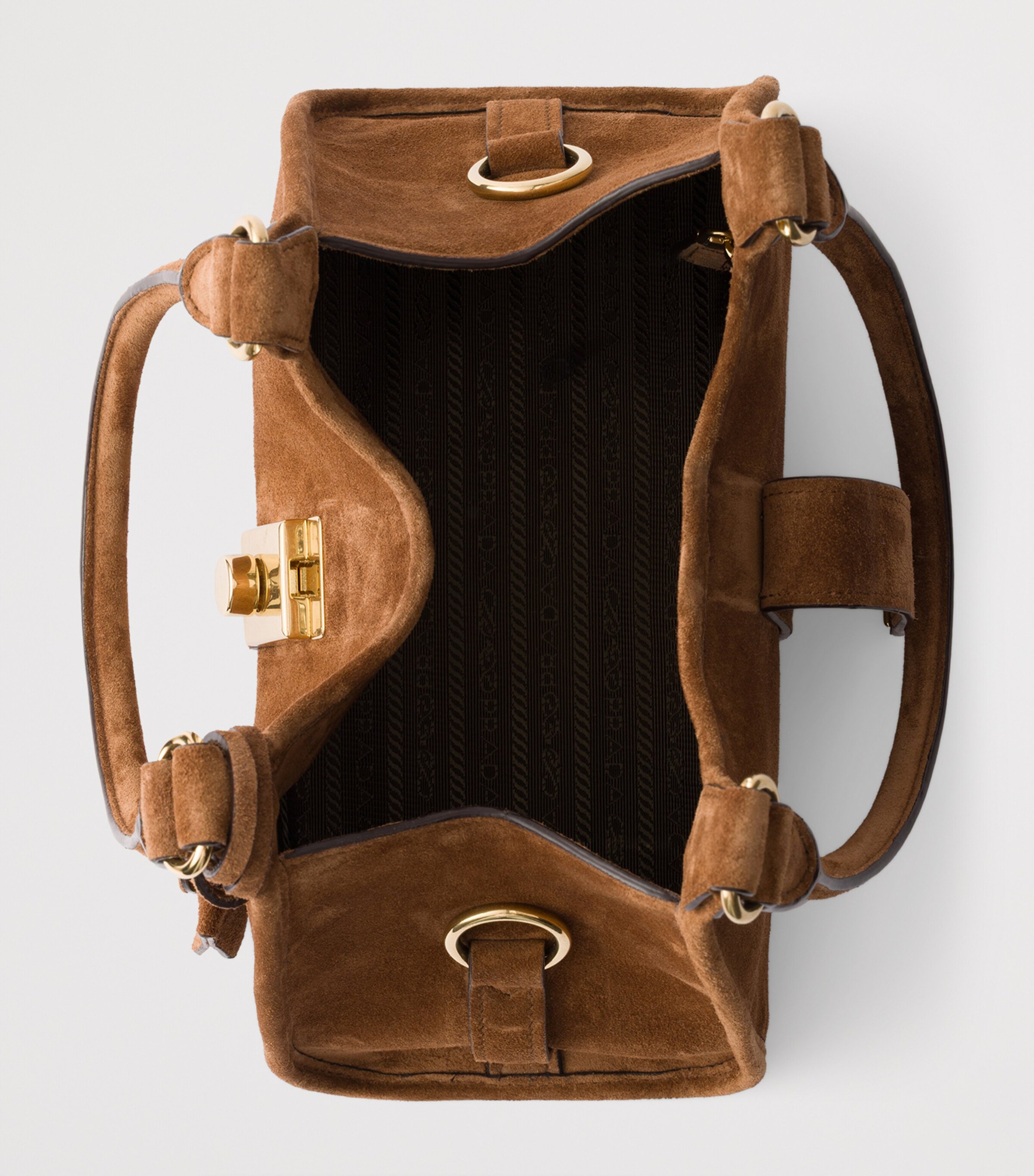 Prada Medium Suede Tote Bag Image 5