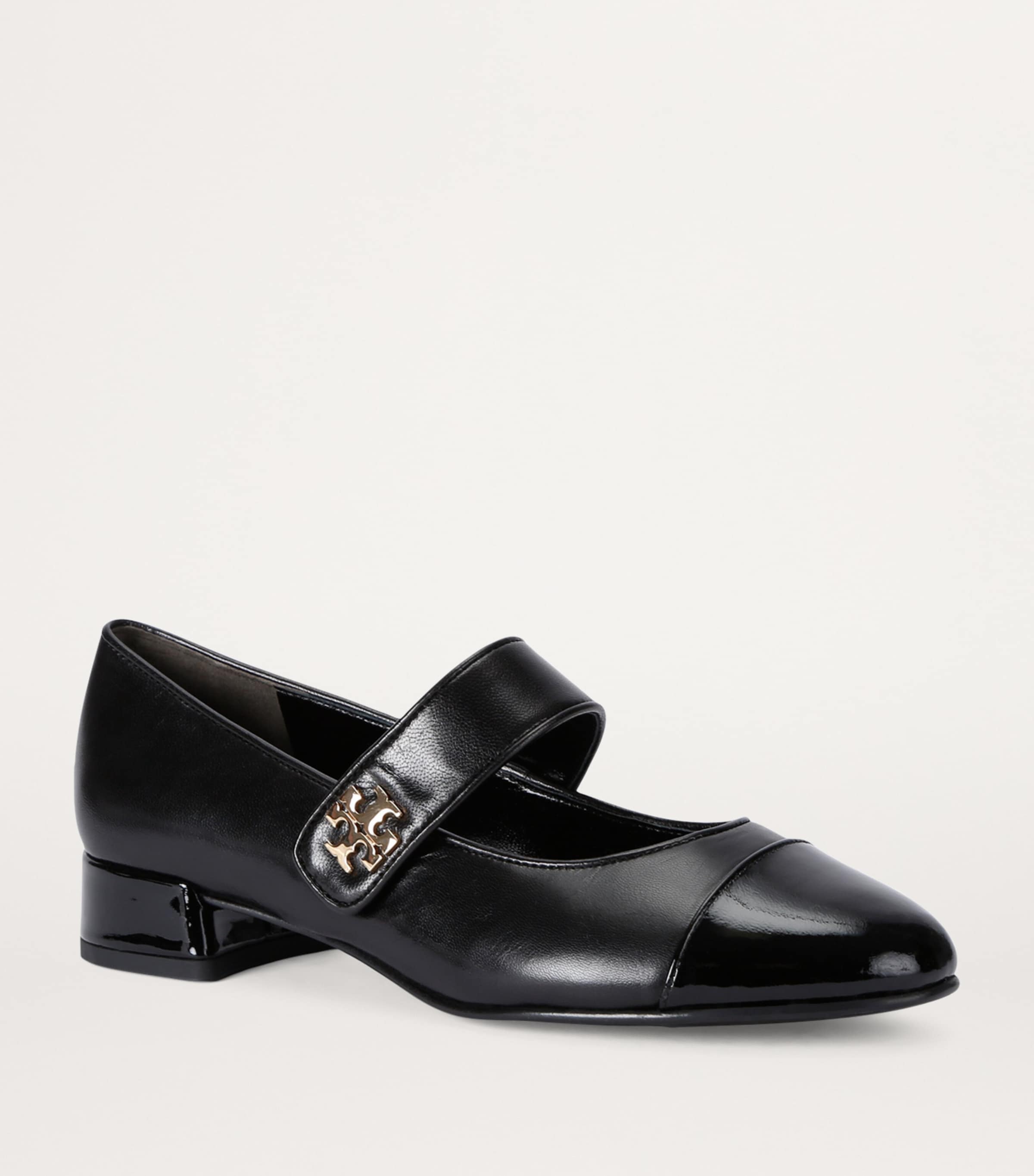 Leather Mary Jane Pumps 25 BLACK Image 3