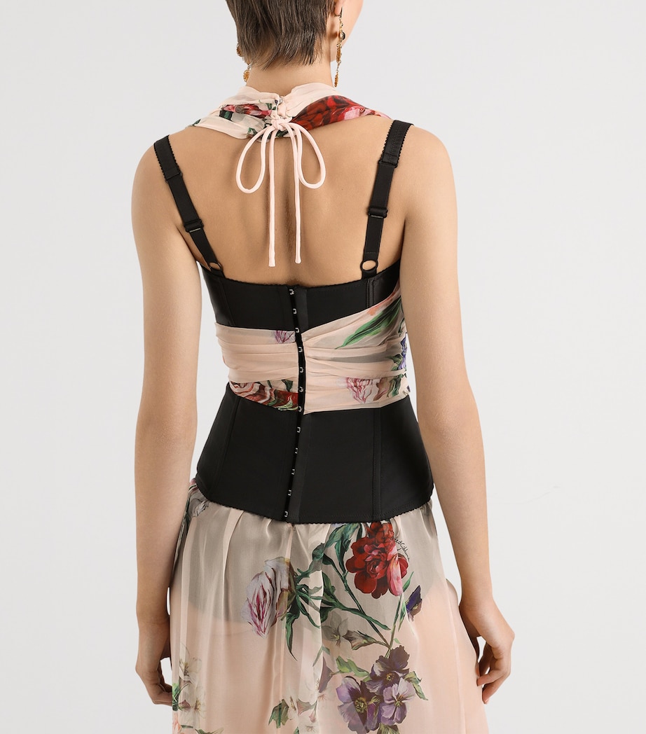 Floral Print Corset Top H25PR-B.FIORI ANTICH Image 4