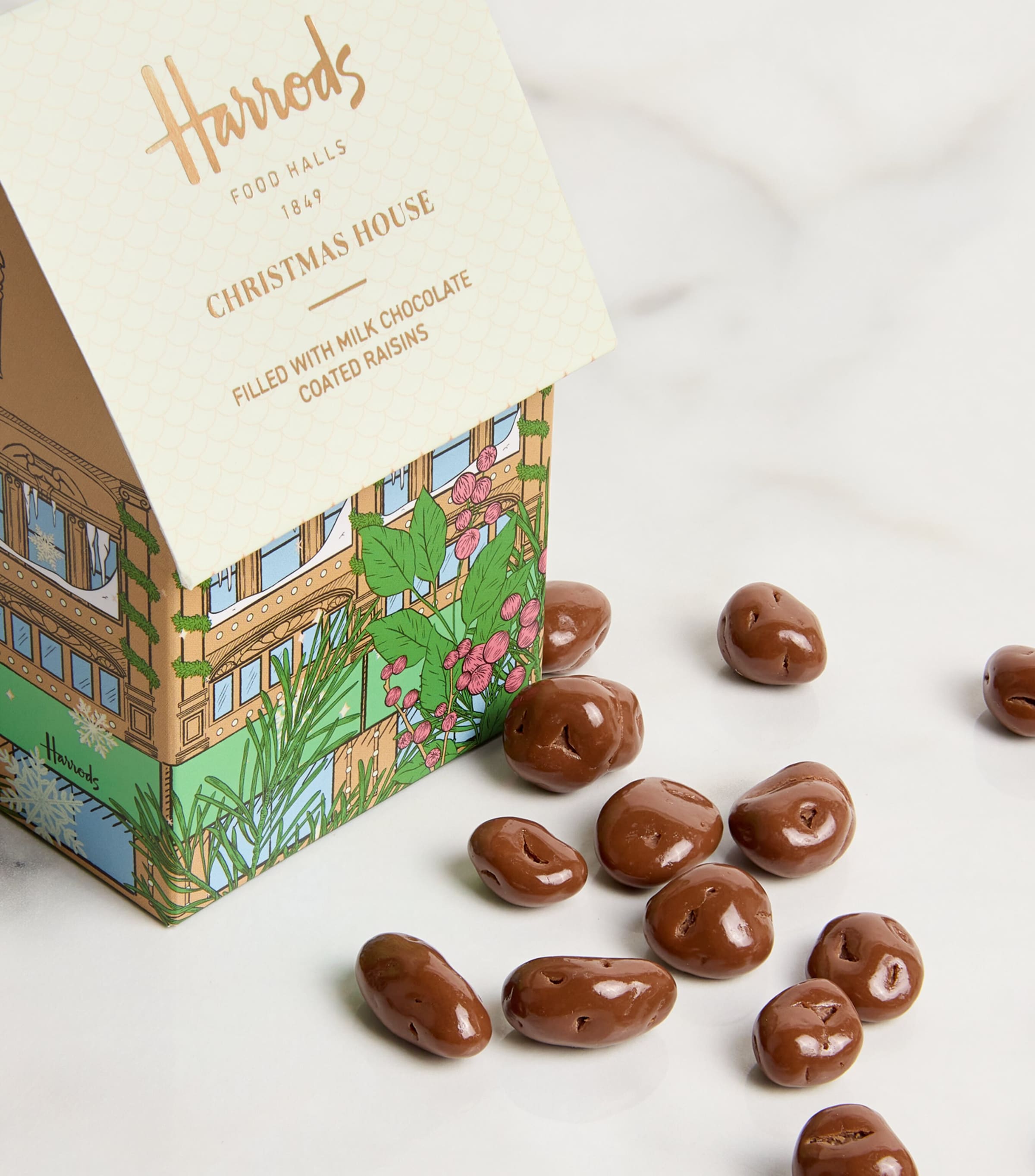 Christmas House Filled with Milk Chocolate-Coated Raisins (90g) NO COLOUR Image 2
