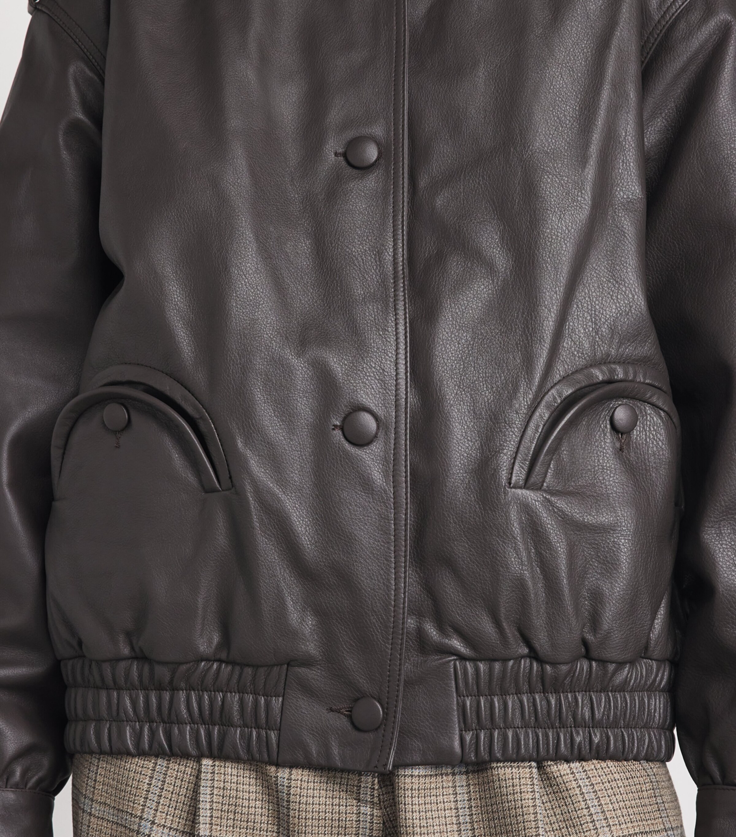Blazé Milano Womens Leather Charlie Bomber Jacket Ebano Image 3