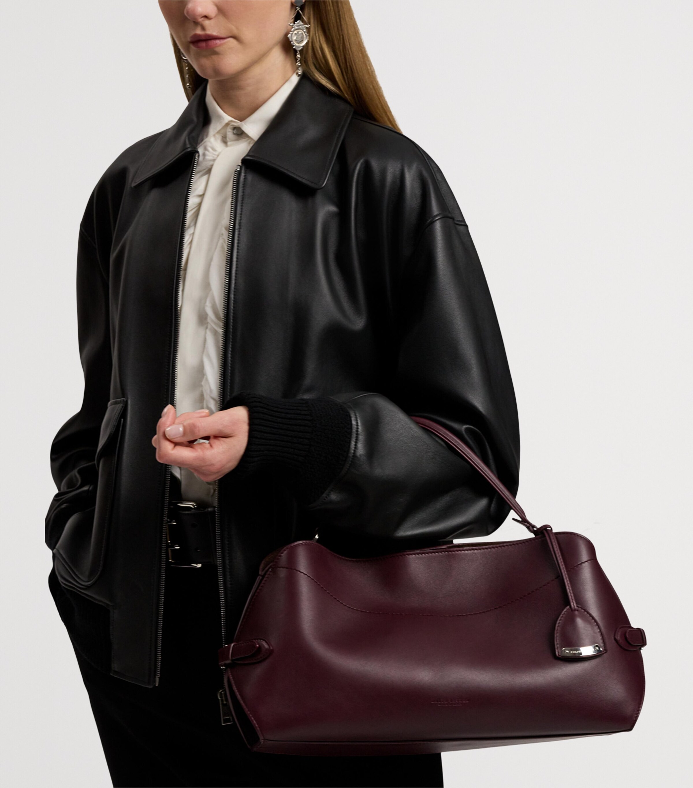 Calfskin The Ralph Shoulder Bag BURGUNDY Image 7
