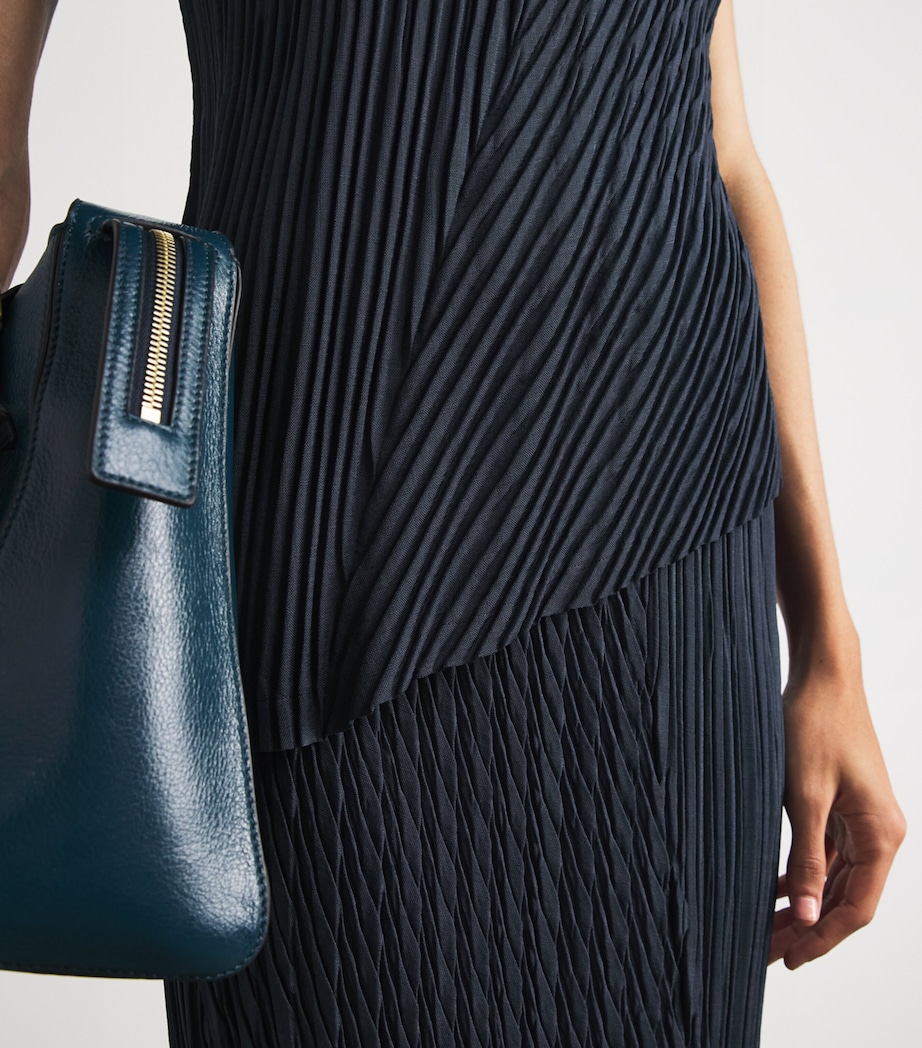 Issey Miyake Womens Unfurling Pleats Top Dark Navy Image 3
