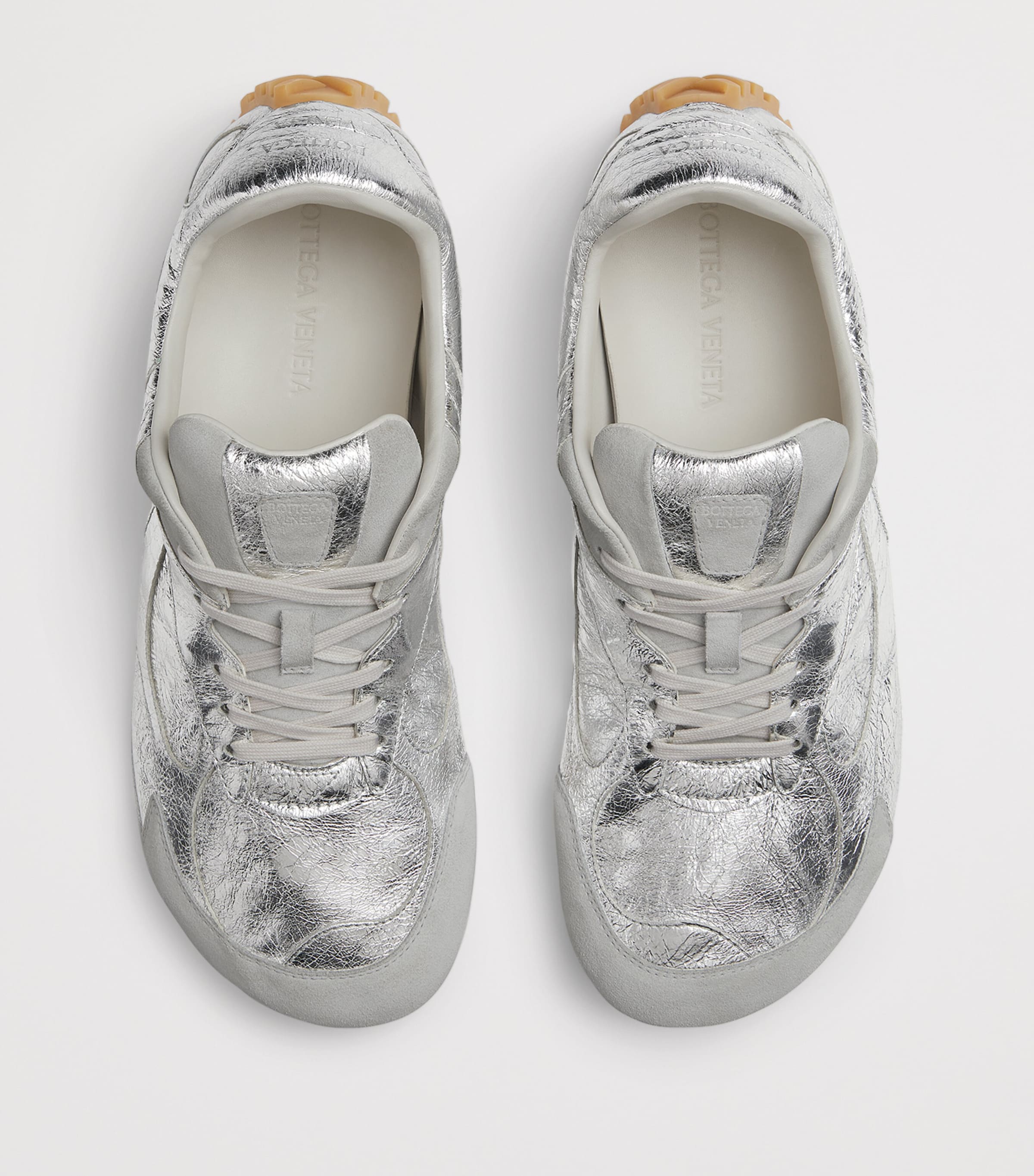 Bottega Veneta Metallic Leather Orbit Flash Sneakers Image 5
