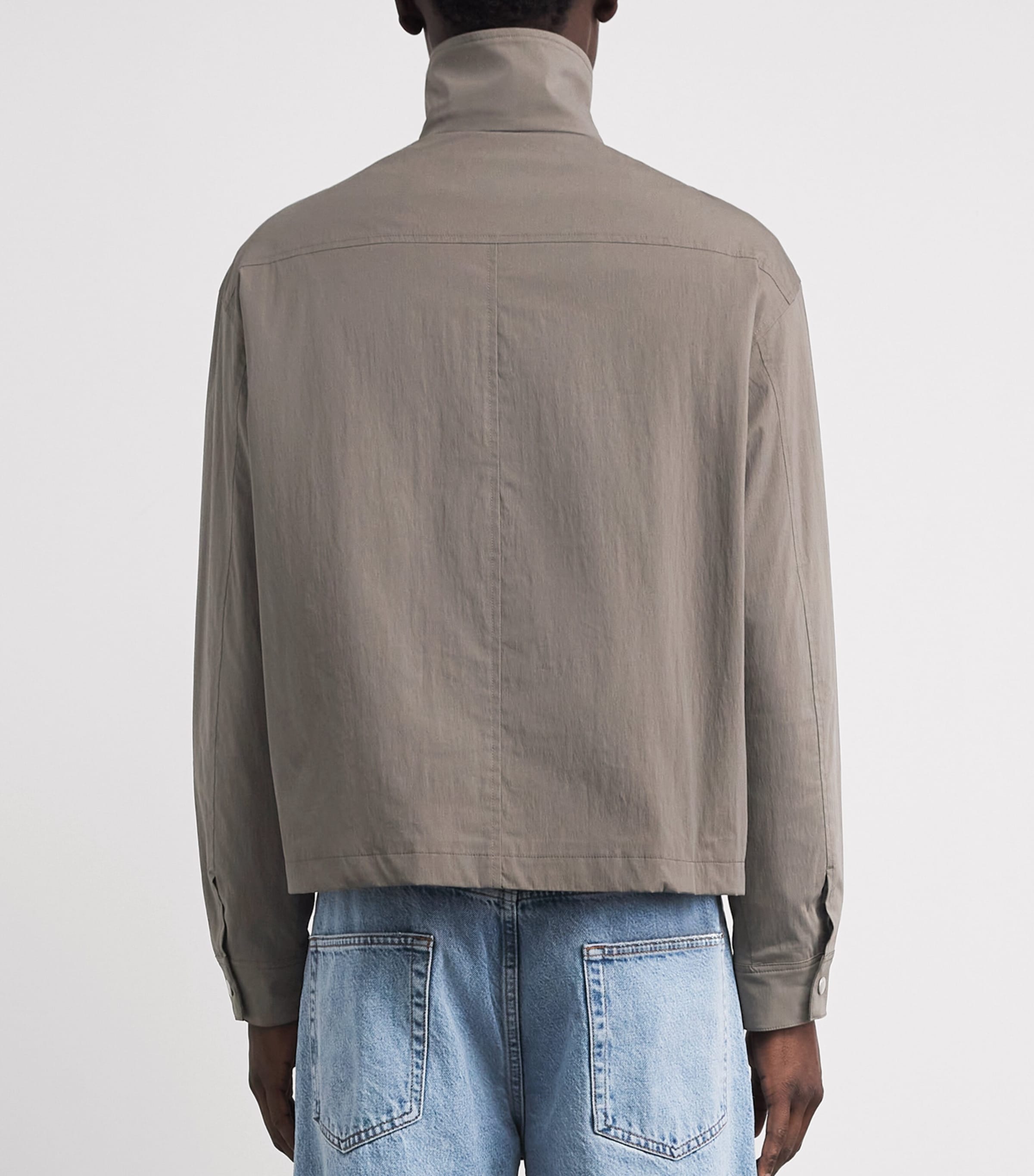 FRAME Mens Cotton-Blend Jacket Grey Image 5