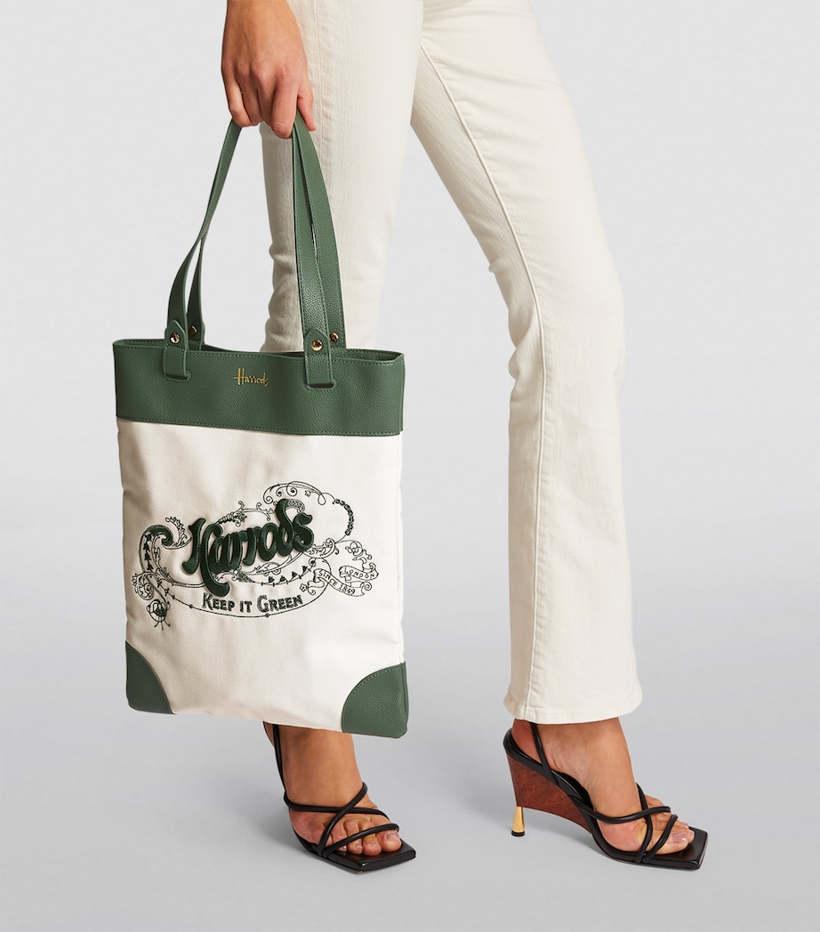 Harrods Embroidered Logo Tote Bag Image 2