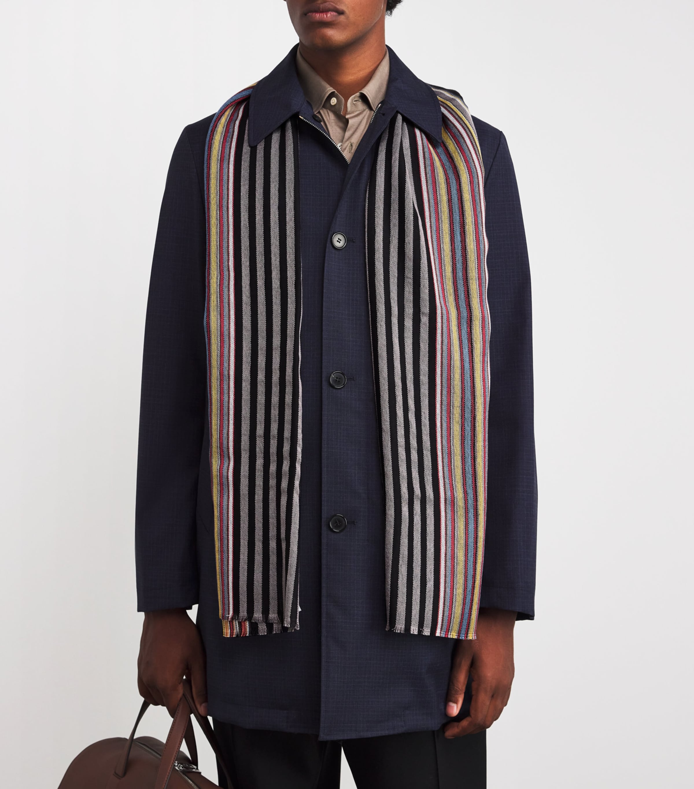 Signature Stripe Scarf 79_BLACK Image 3