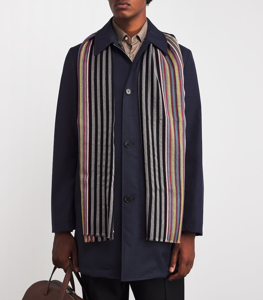 Signature Stripe Scarf 79_BLACK Image 3