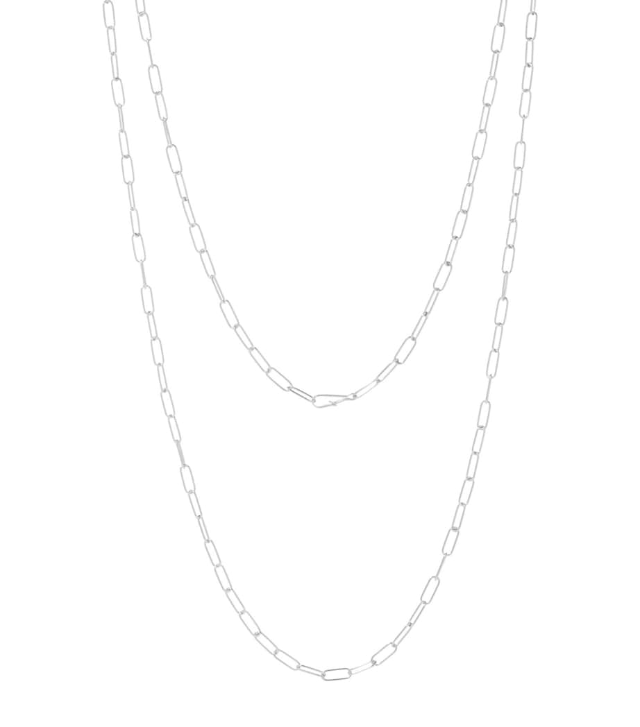 White Gold Long Cable Chain WHITE GOLD Image 1
