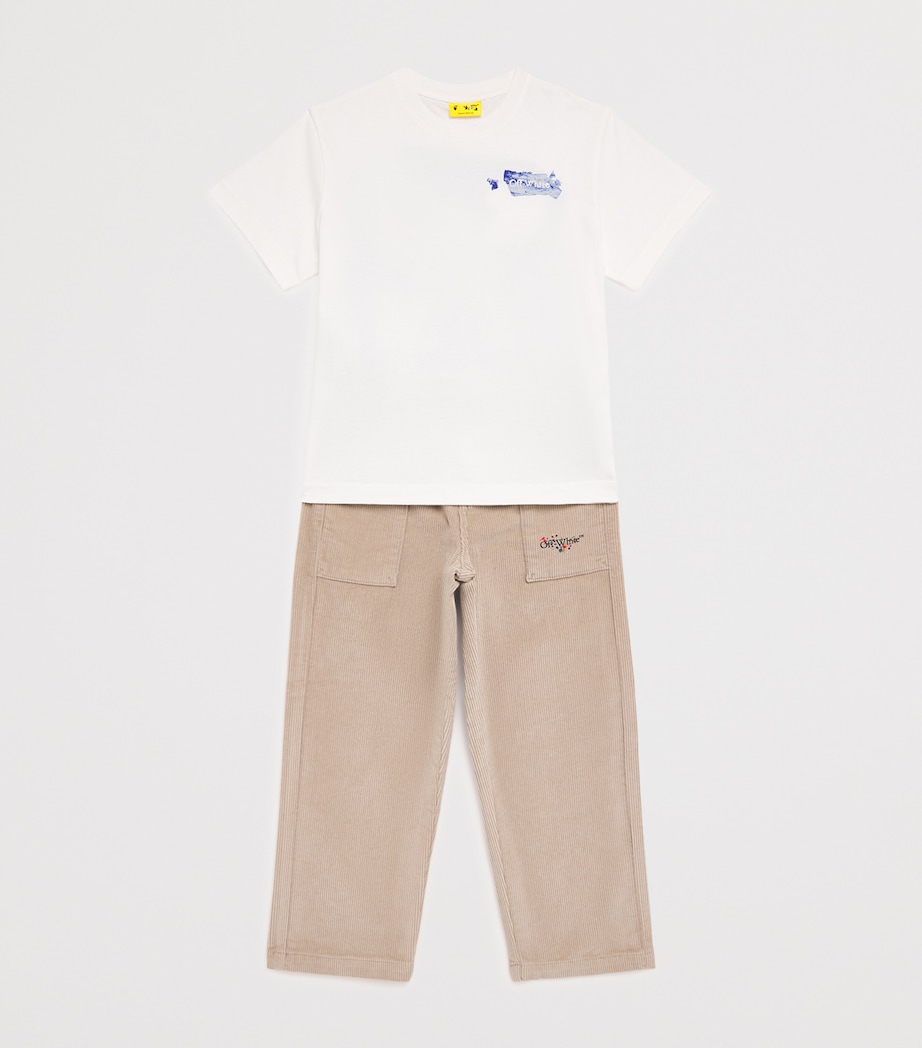 Arrow Acrylic Logo T-Shirt (4-12 Years) 145WHITE-BLUE Image 3