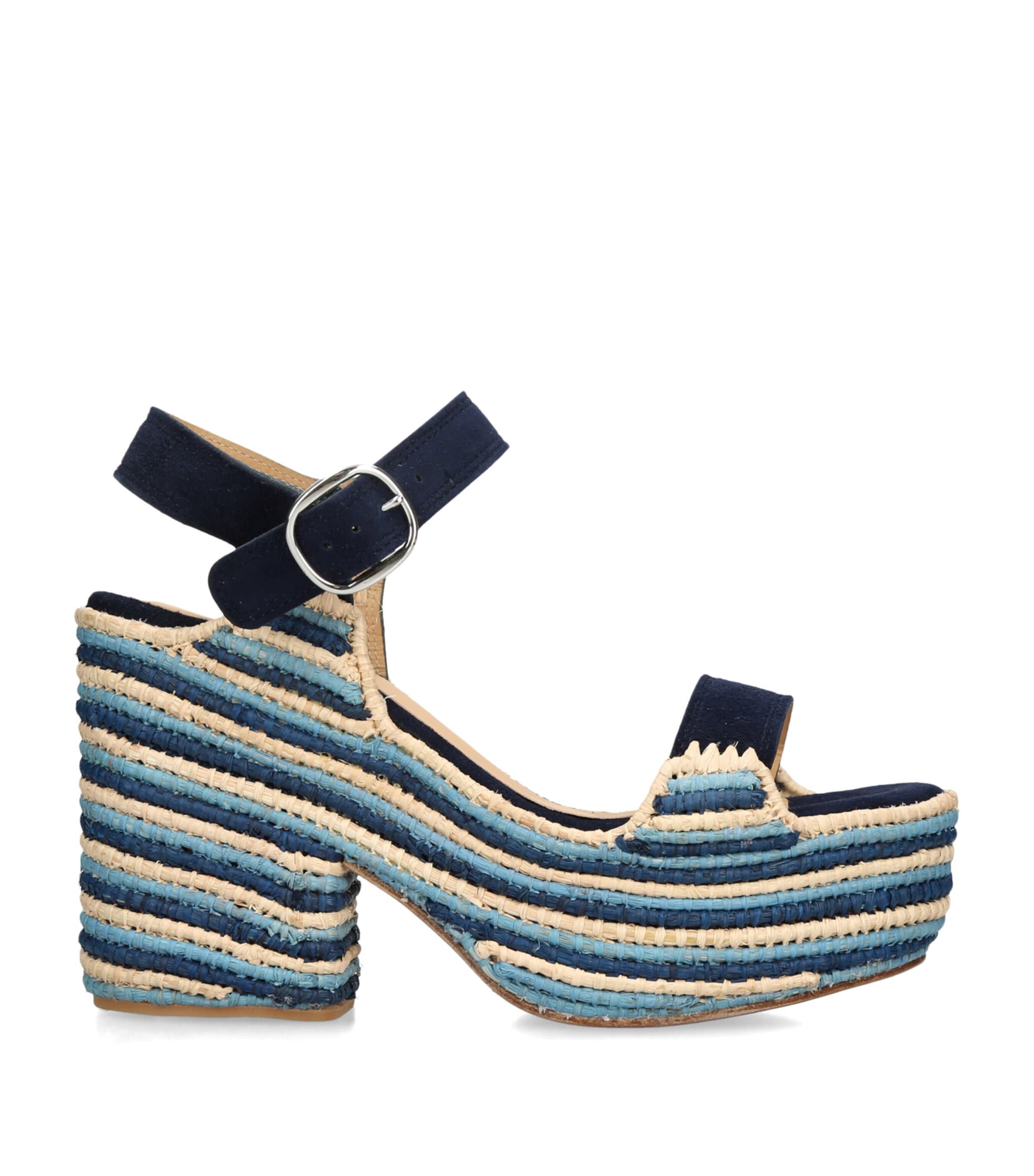 Gabriela Hearst Raffia Sardis Platform Sandals 110 Navy Image 1