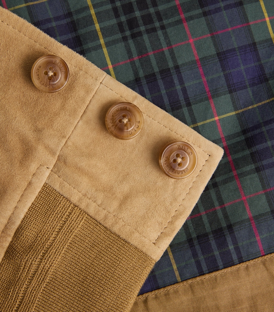 Suede Bomber Jacket KHAKI Image 5