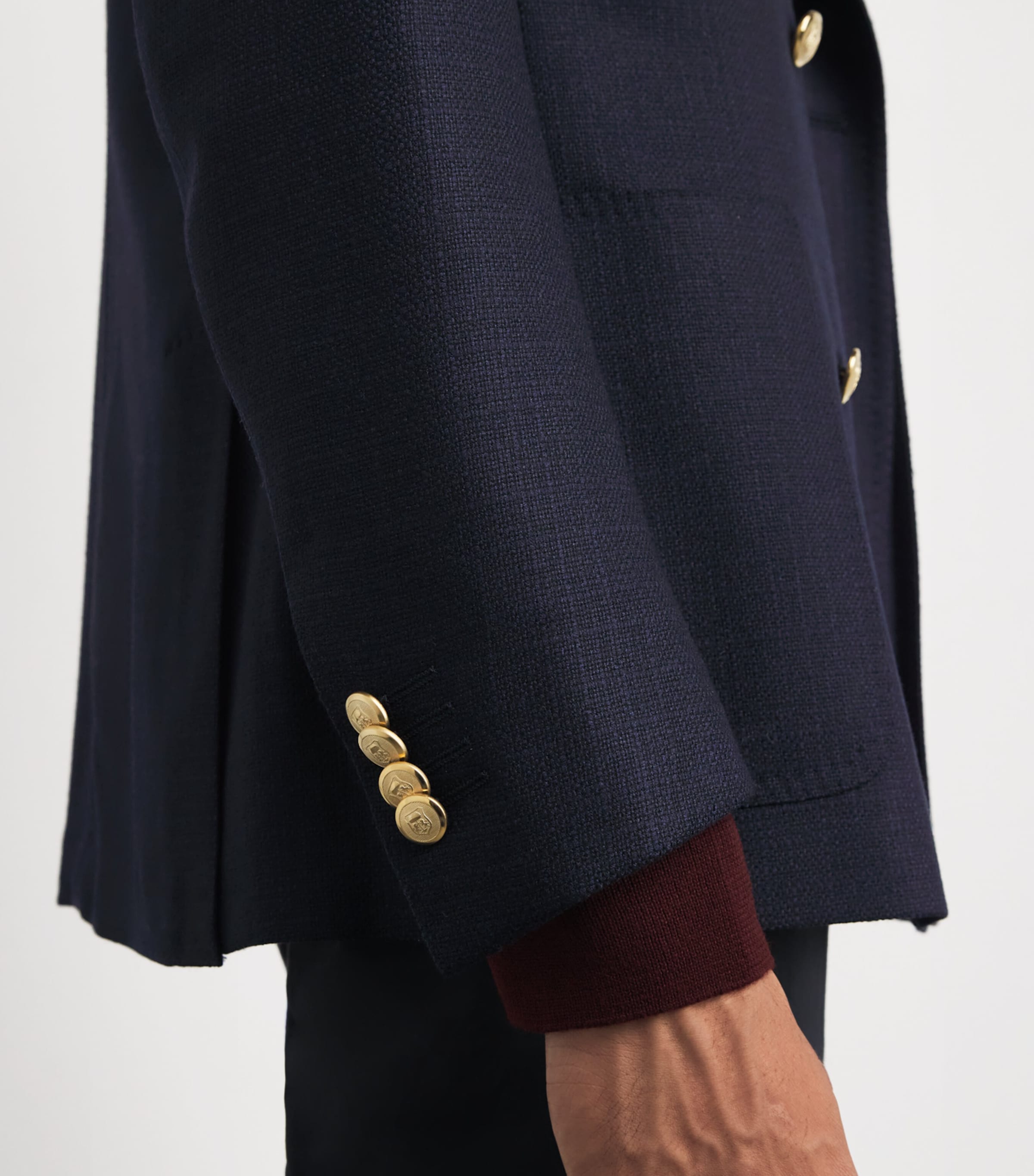 Virgin Wool Double-Breasted Blazer 001 NAVY BLUE Image 6