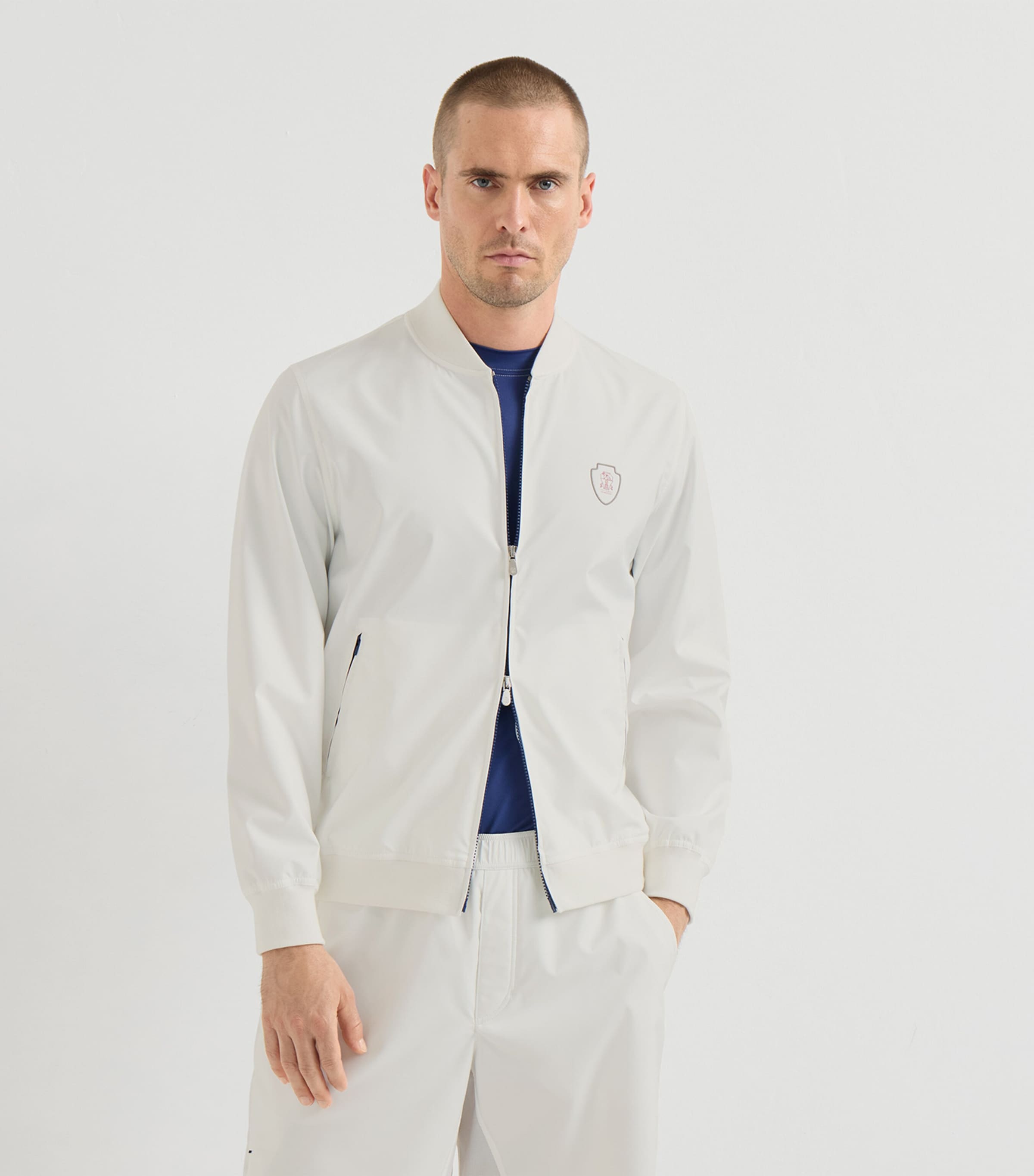 Brunello Cucinelli Mens Crest Zip-Up Sweatshirt Image 2