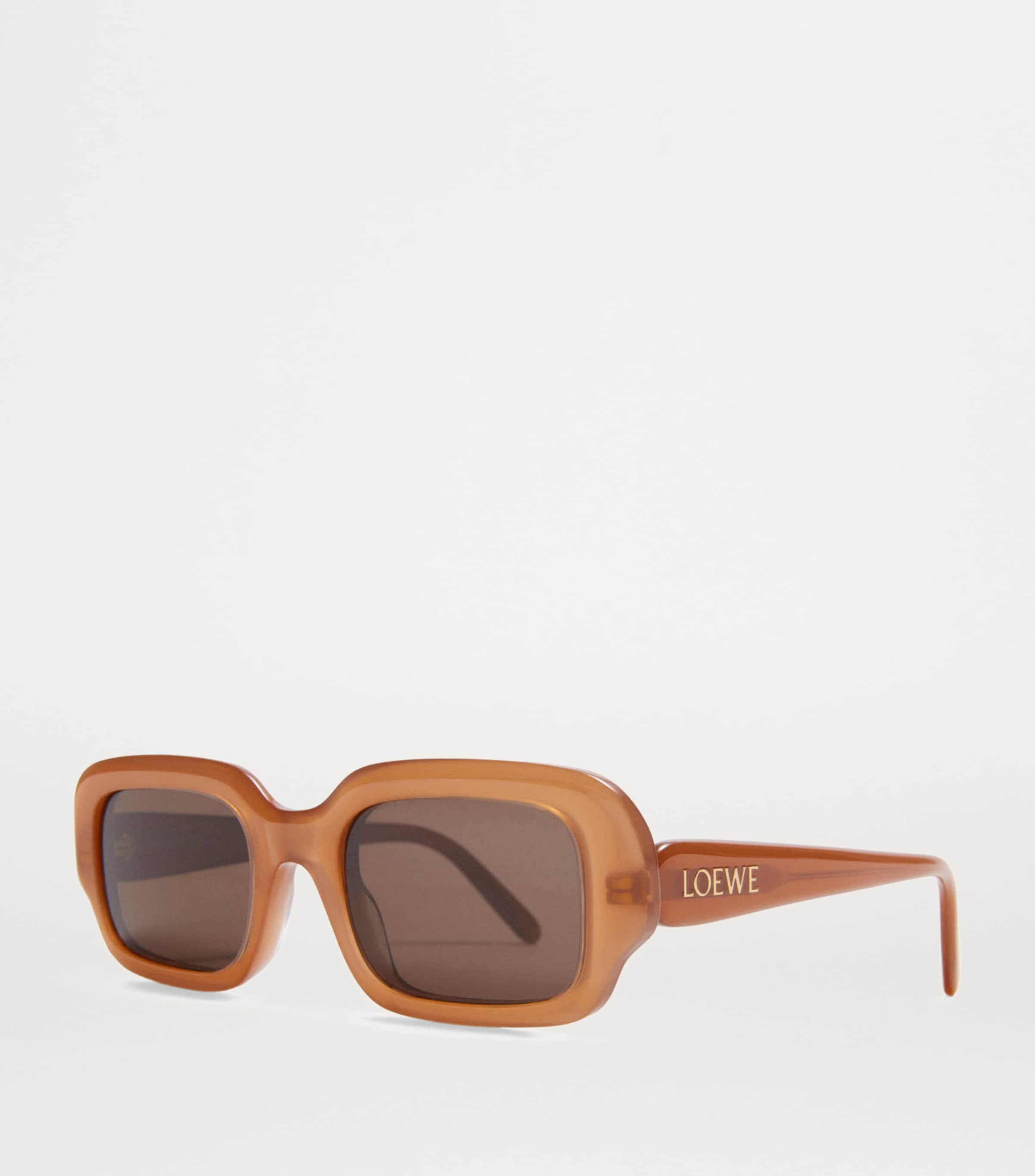 Acetate Rectangular Slim Sunglasses LIGHT CARAMEL Image 2
