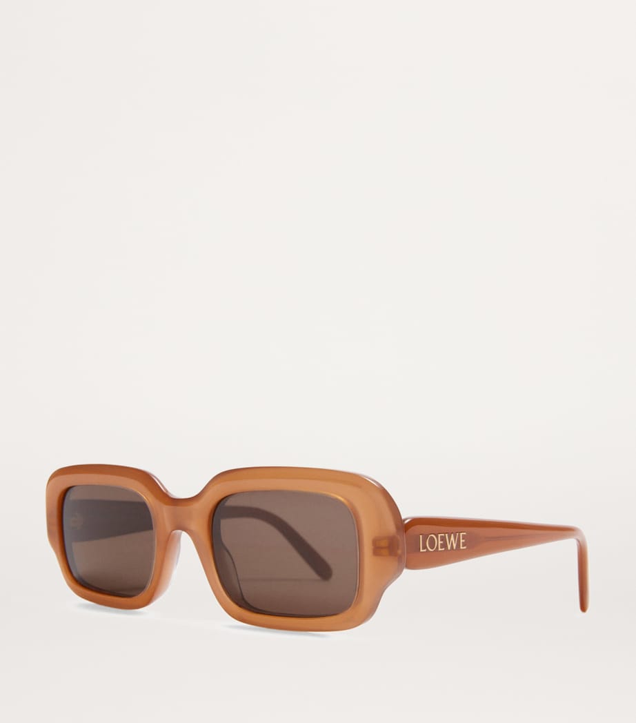 Acetate Rectangular Slim Sunglasses LIGHT CARAMEL Image 2