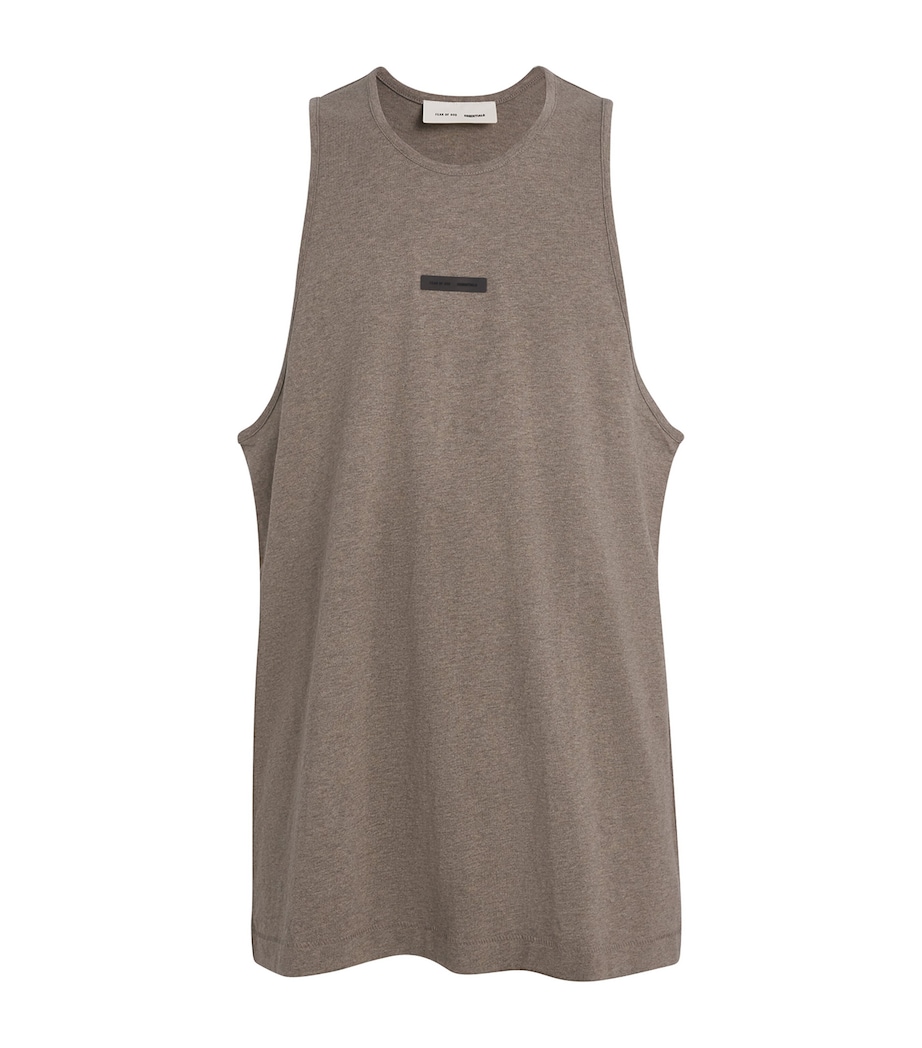 Cotton Oversized Logo Tank Top HOMESTEAD HEATHER Image 1