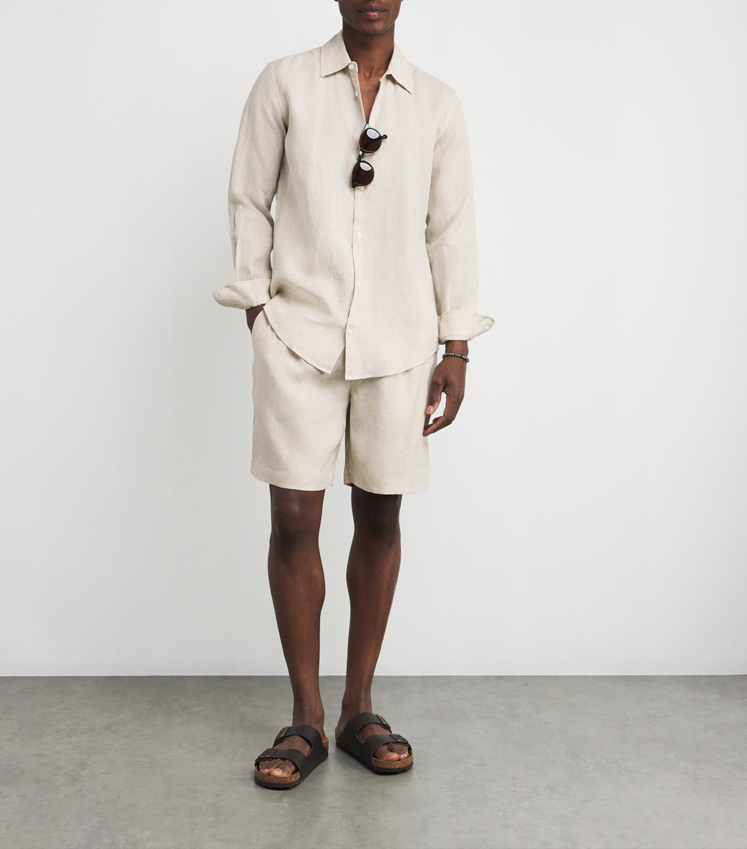 CHÉ Mens Linen Shirt Oat Image 2