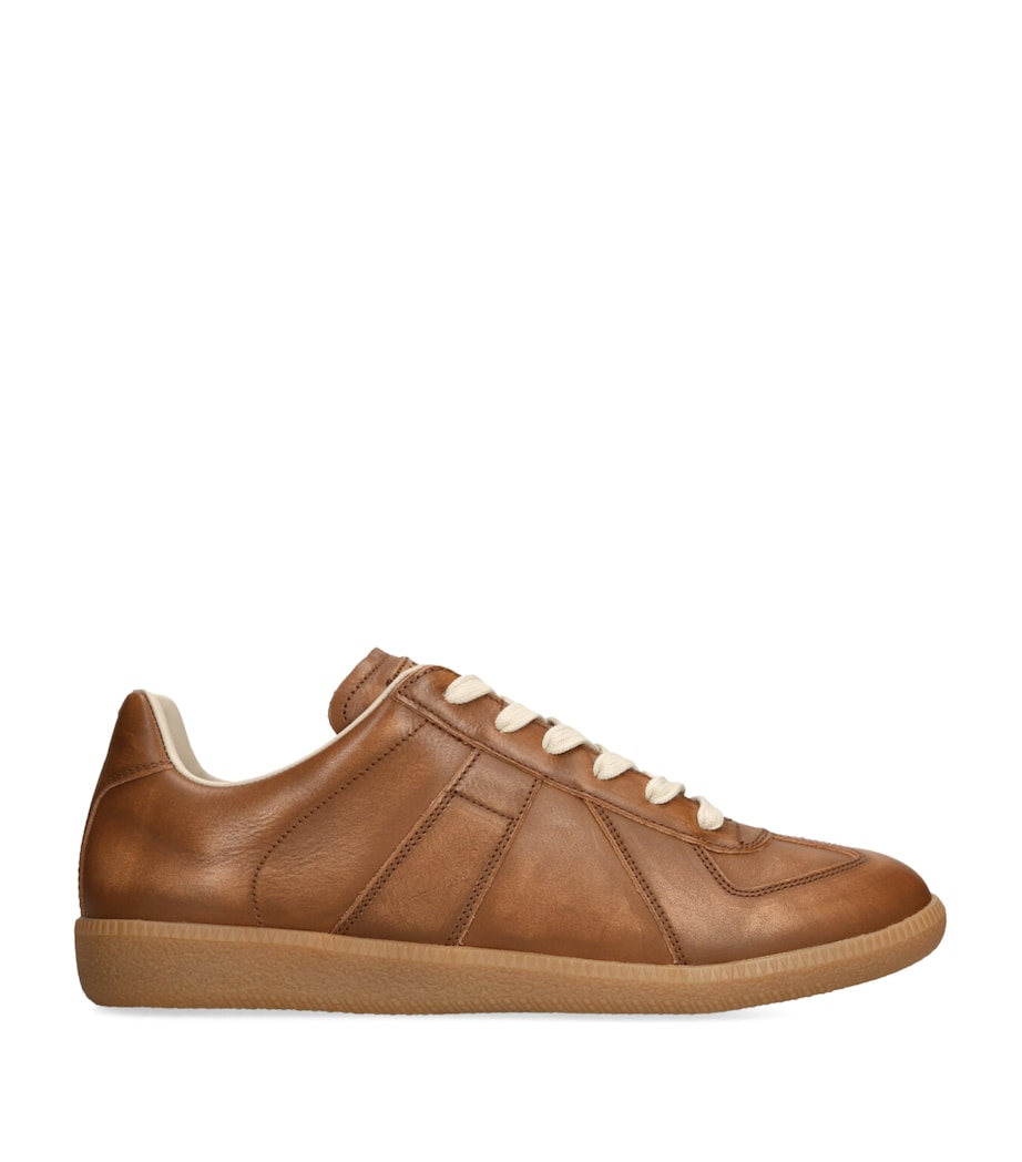 Maison Margiela Leather Replica Sneakers Tan Comb Image 1