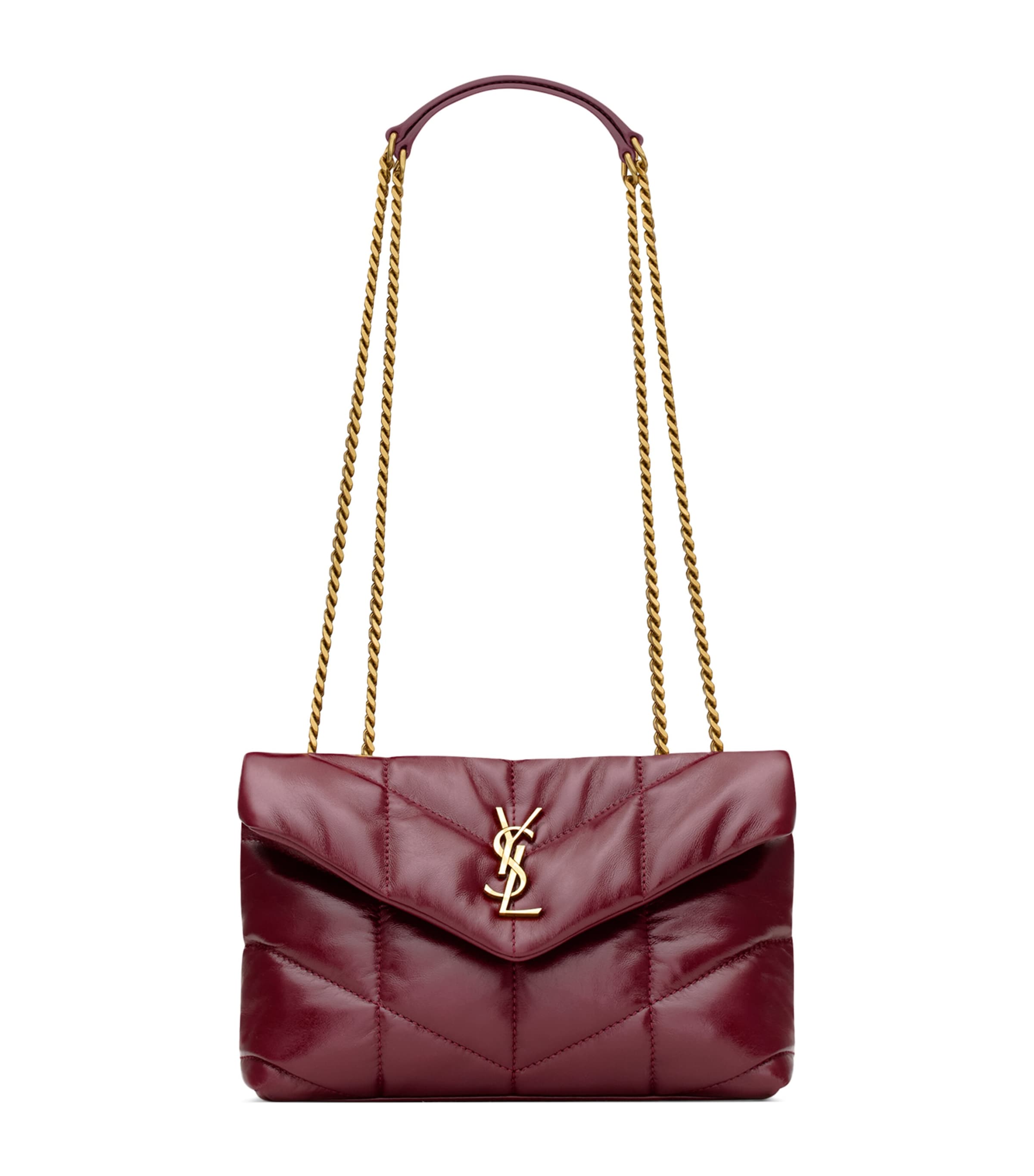 Saint Laurent Ruby Loulou Puffer Toy Crossbody Bag In Red