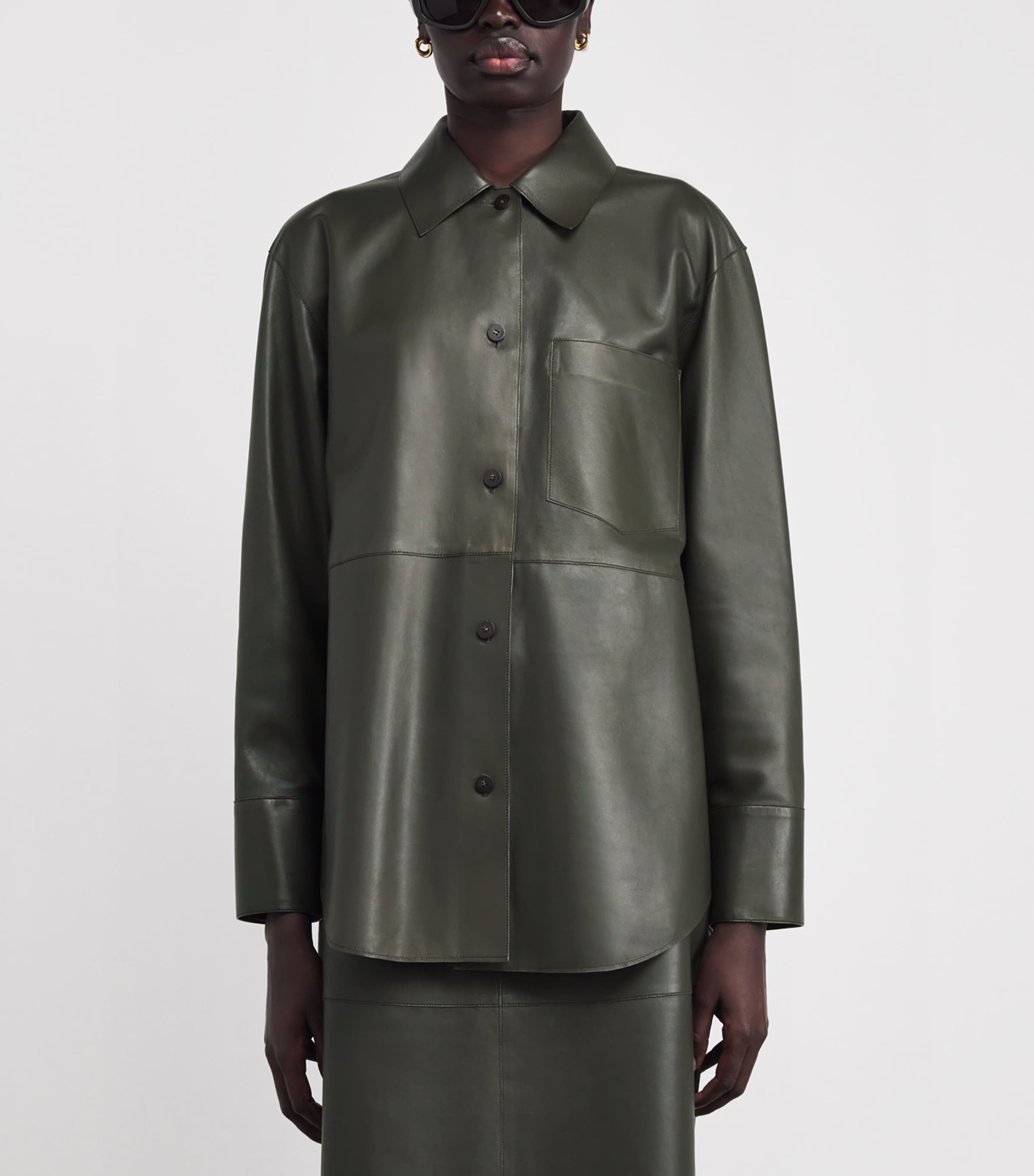 Leather Overshirt PALM LEAF Image 3