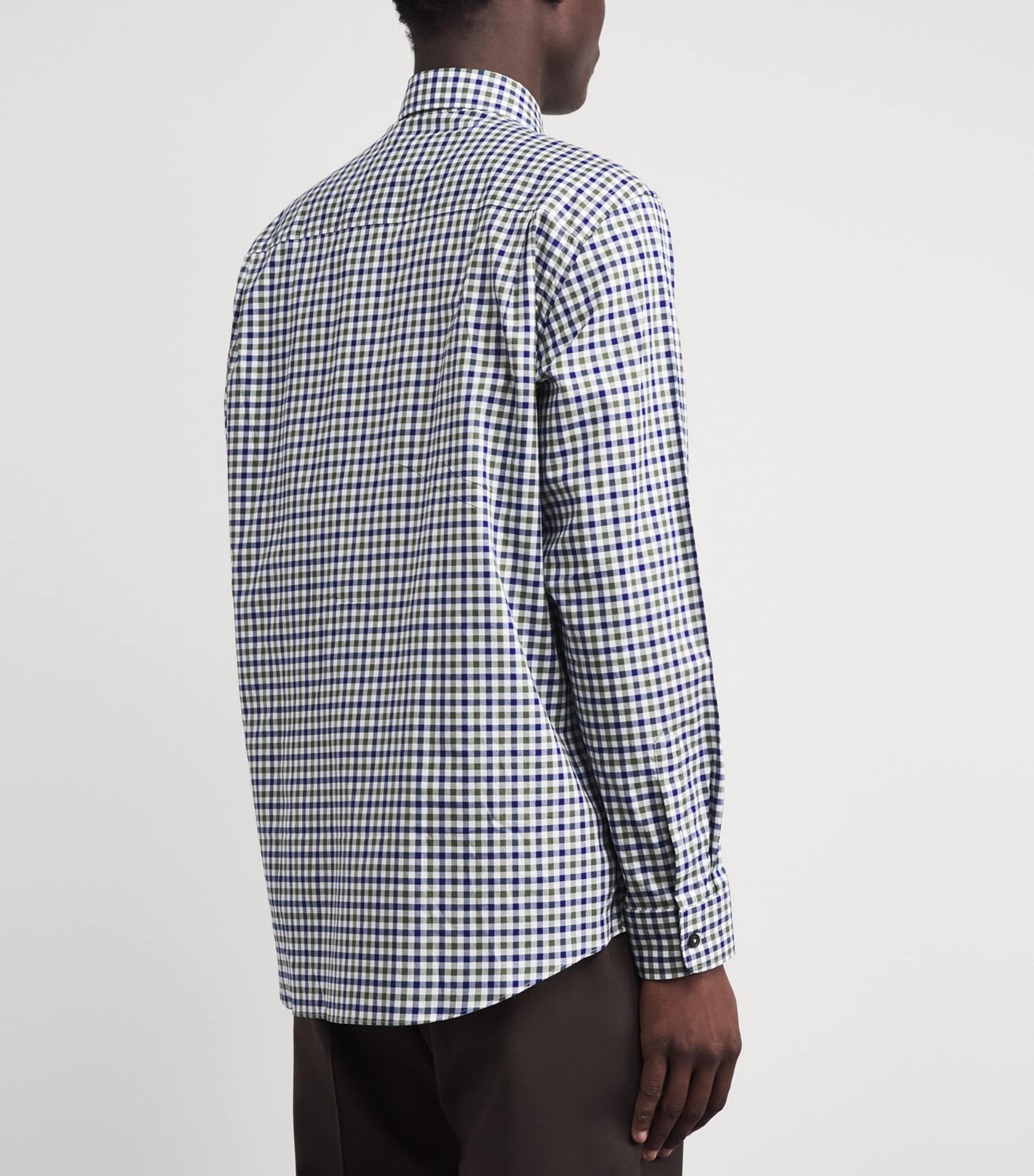 Purdey Mens Cotton Check Shirt Forest Green Image 5