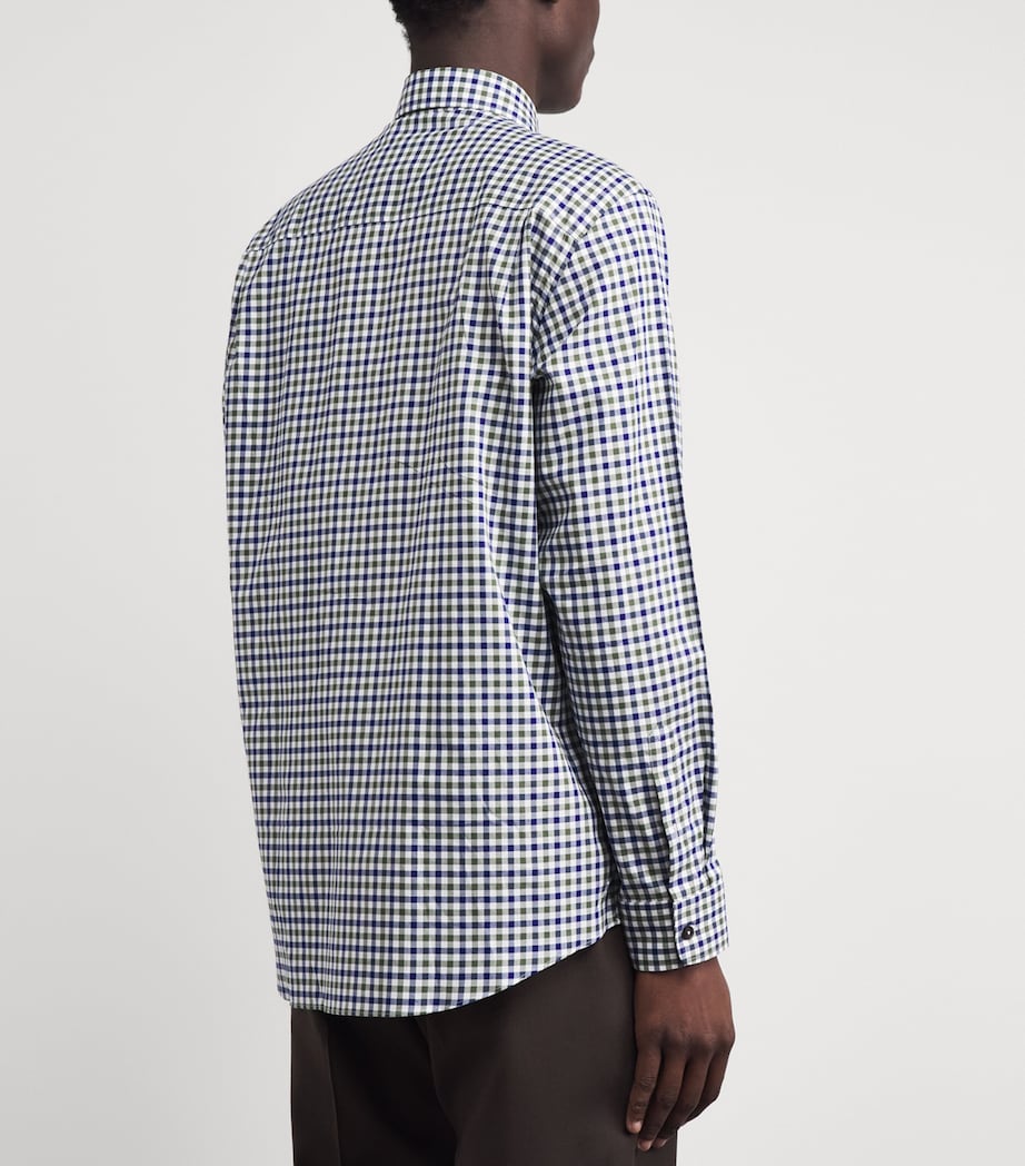 Purdey Mens Cotton Check Shirt Forest Green Image 5