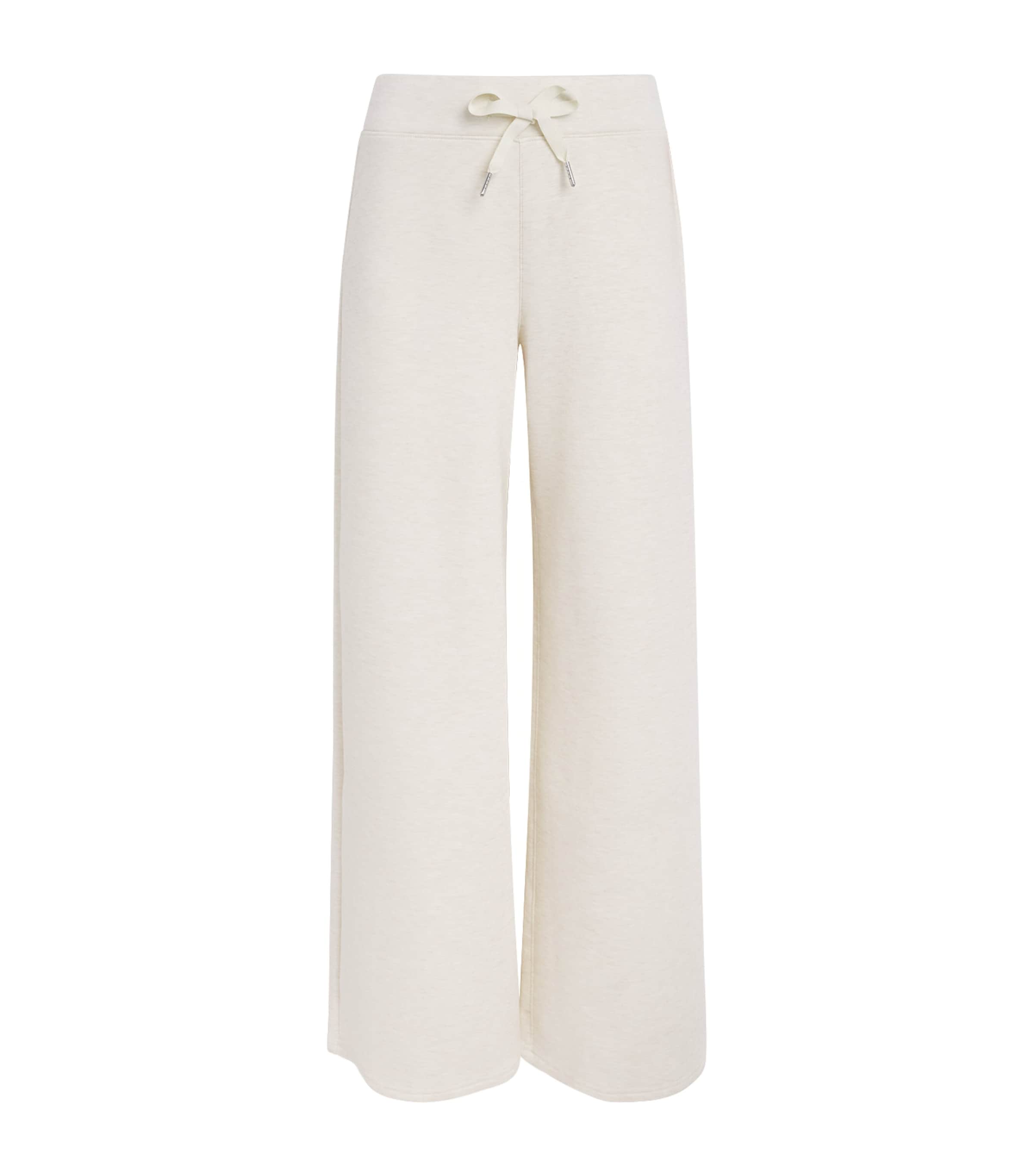 SPANX Womens SPANX AirEssentials Wide-Leg Sweatpants Oatmeal Heather Image 1