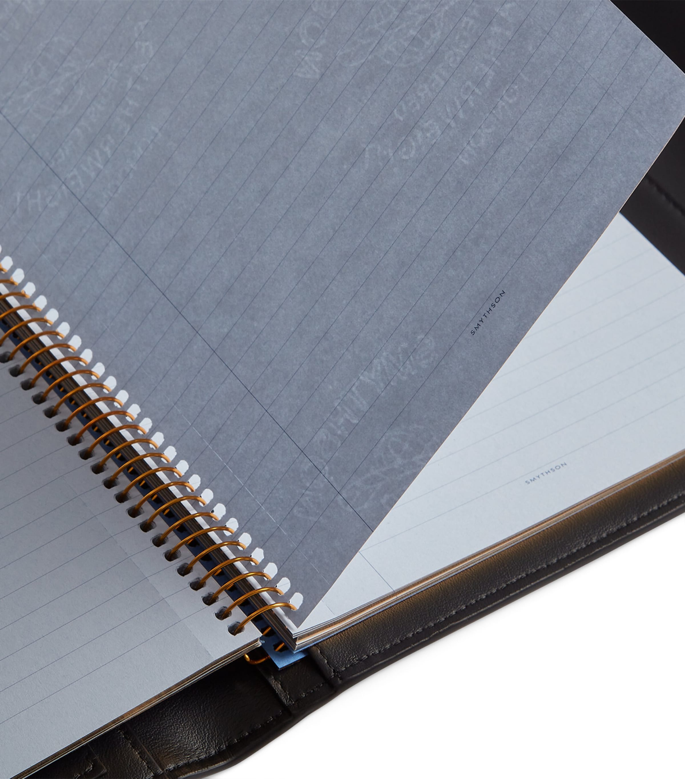 Leather Panama A5 Writing Folder NAVY Image 4