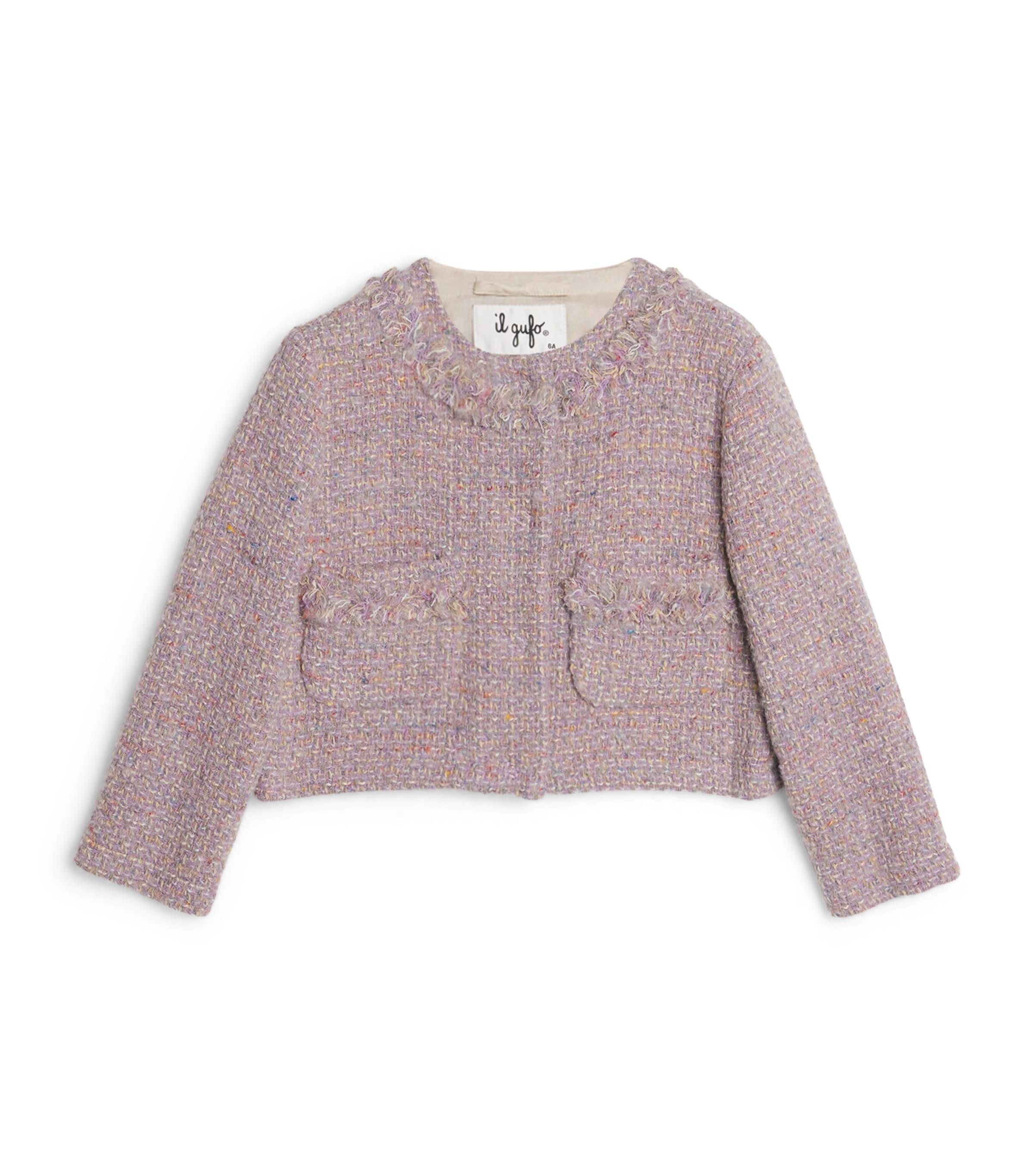 Shop Il Gufo Tweed Jacket In Purple