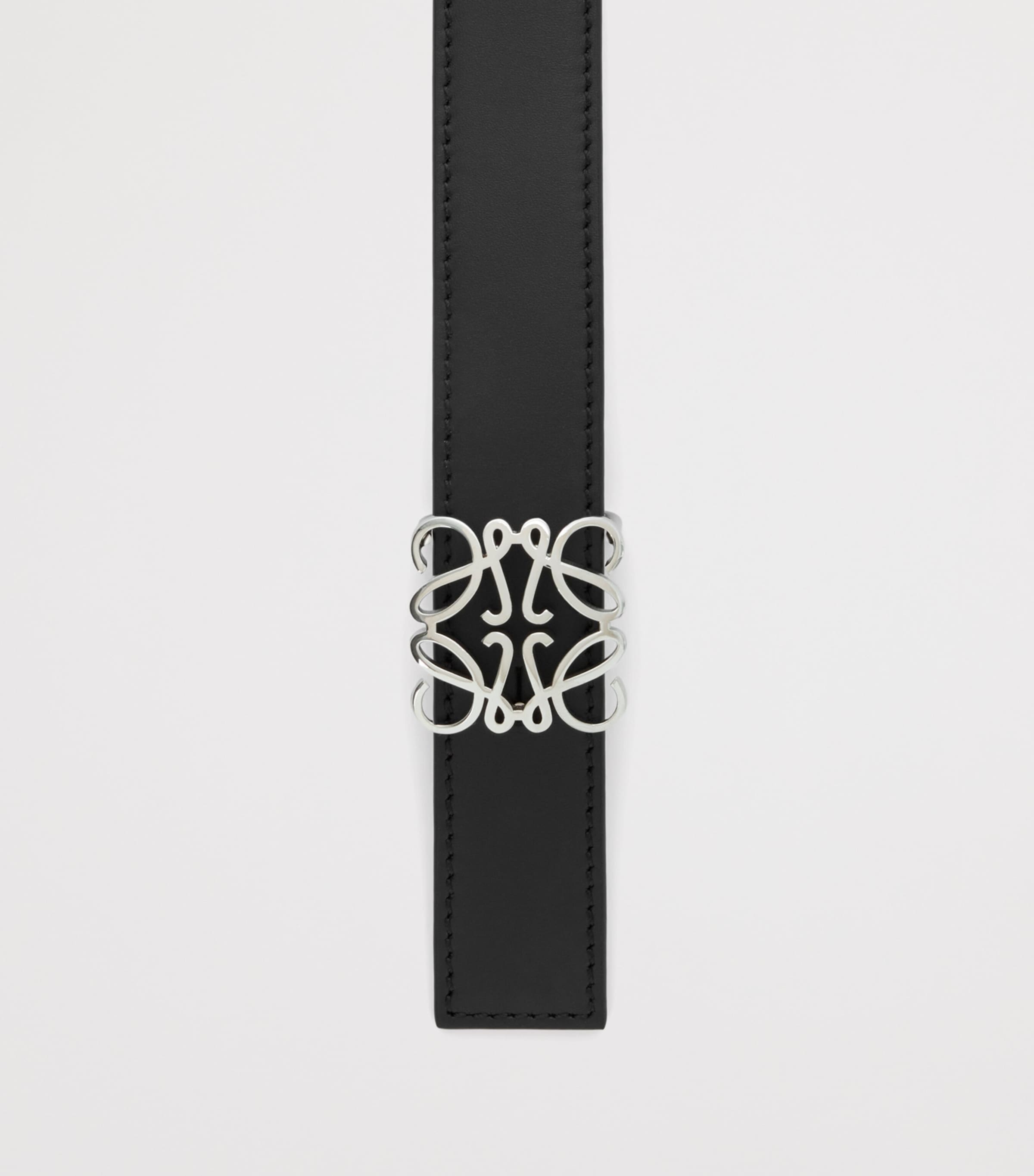 LOEWE Leather Reversible Anagram Bombé Belt Black/burgundy Image 2