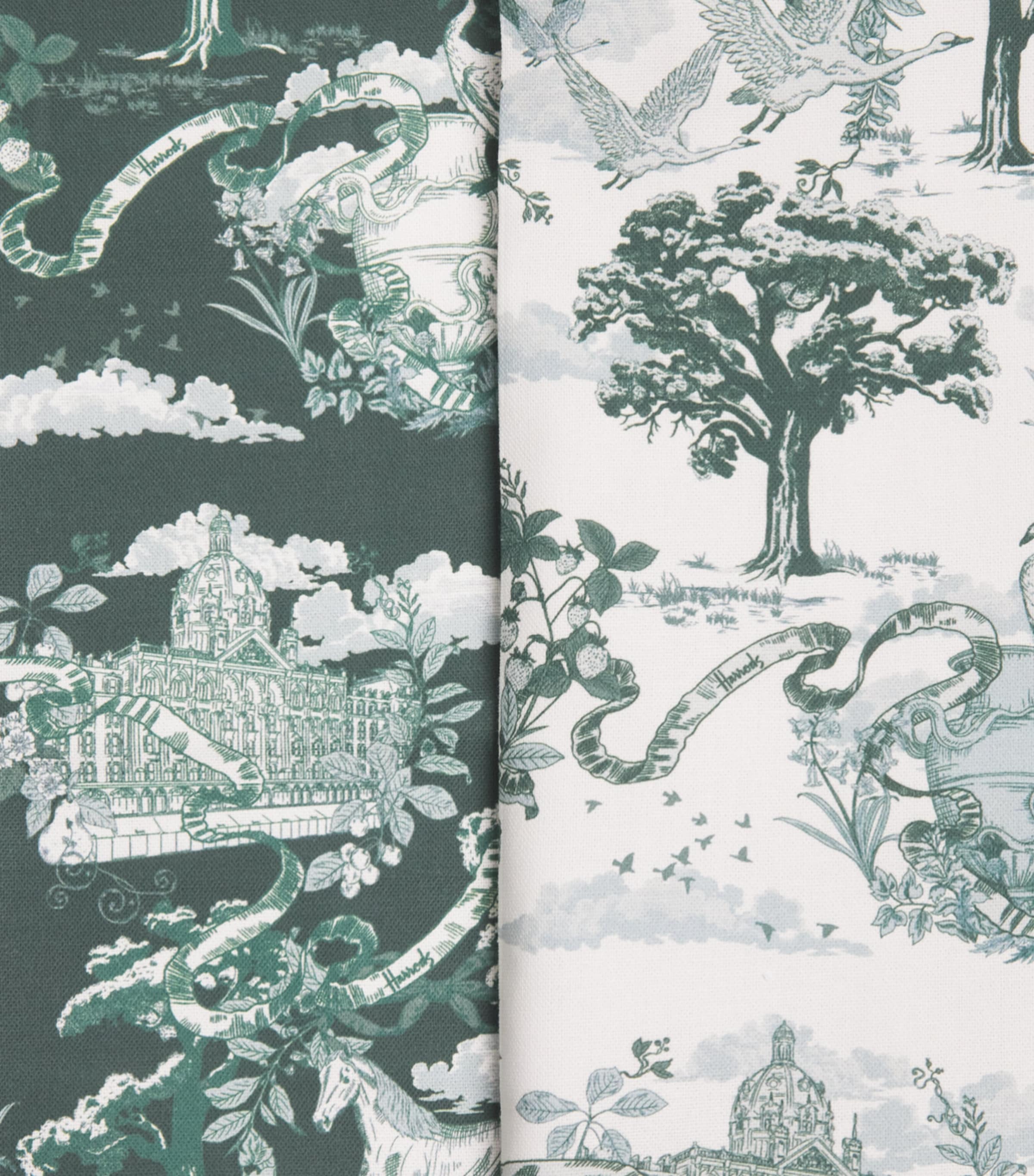 Harrods Toile Tea Towels (Set of 2) Green Image 4