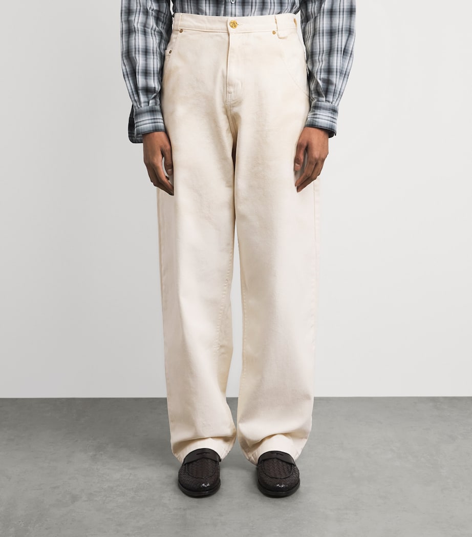 Willy Chavarria Mens Bad Boy Wide-Leg Jeans Masa Image 4