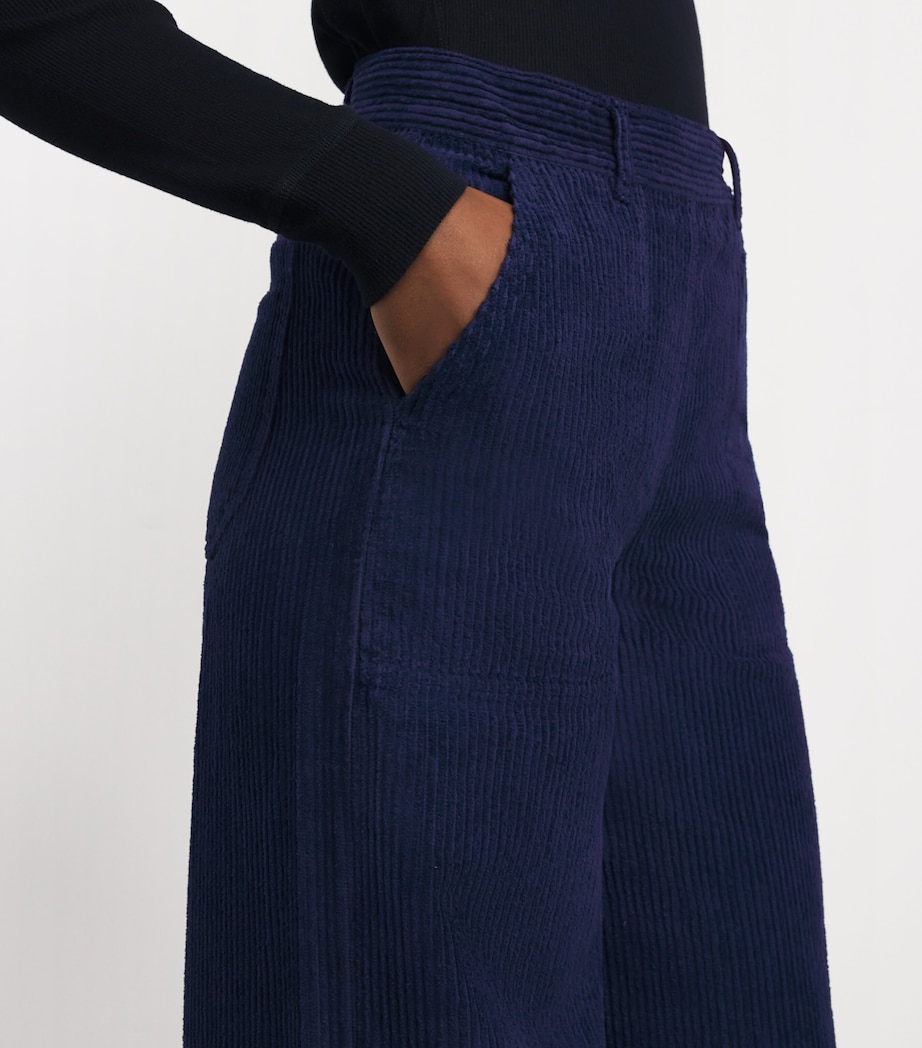 Corduroy Wide-Leg Trousers CHINA BLUE Image 6