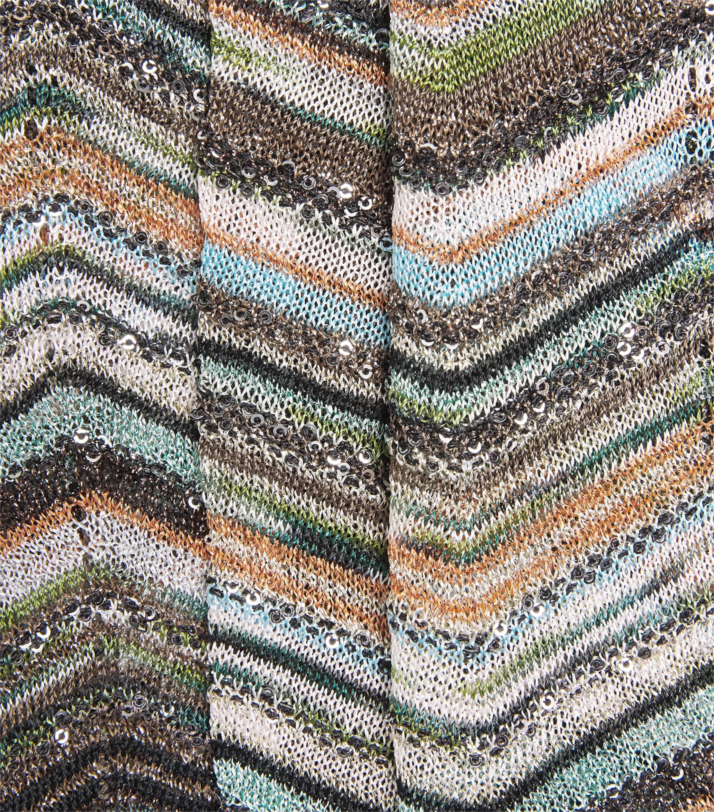 Missoni Womens Zigzag Metallic Longline Cardigan Smspo Mltclr W Bk,bn Image 6
