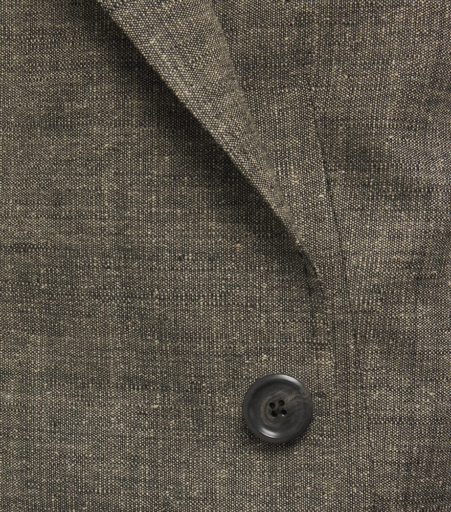 Our Legacy Mens Linen-Silk-Cotton Halt Blazer Deep Husk Image 6