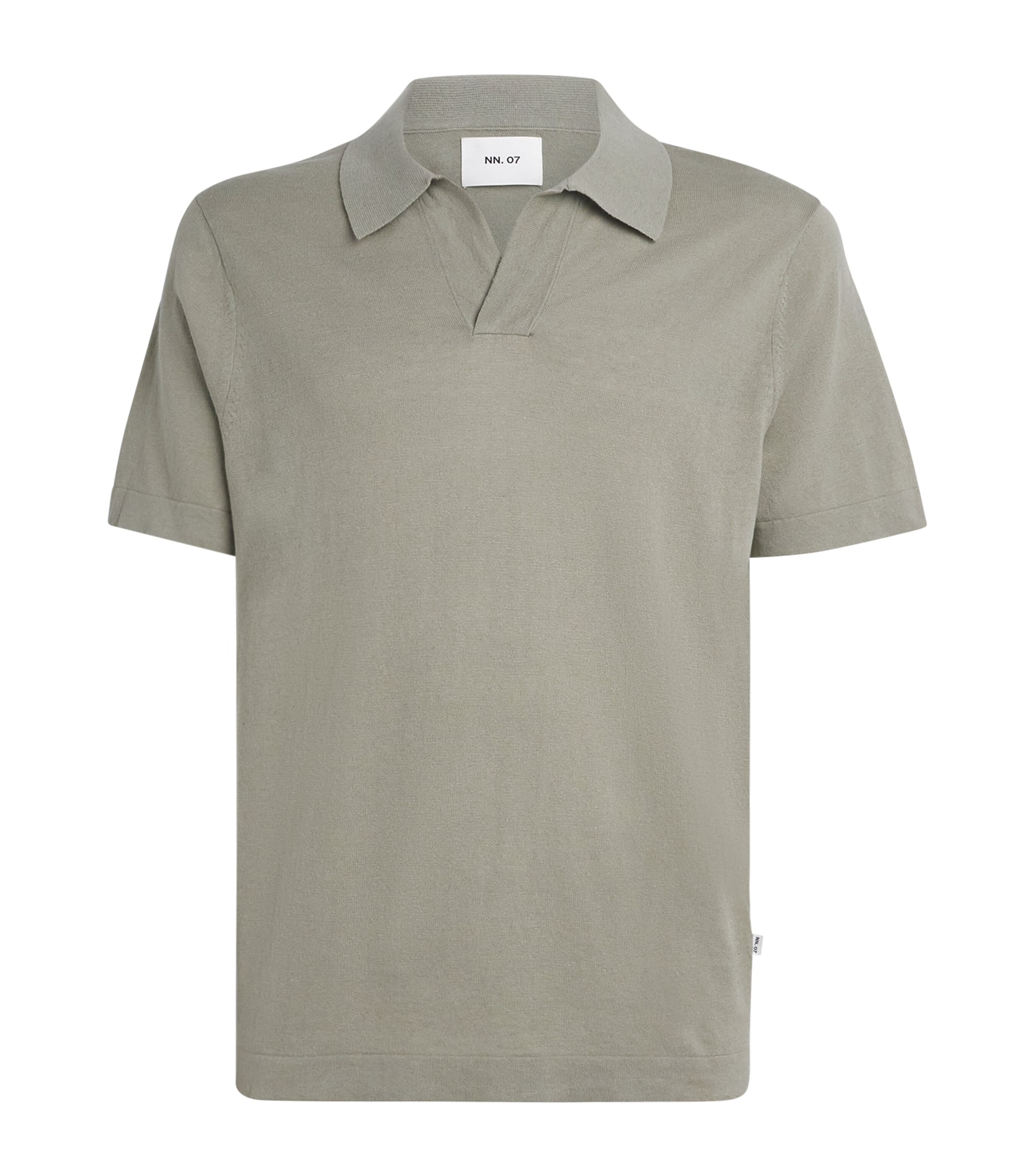 NN.07 Mens Cotton-Linen Ryan Polo Shirt Sage Green Image 1