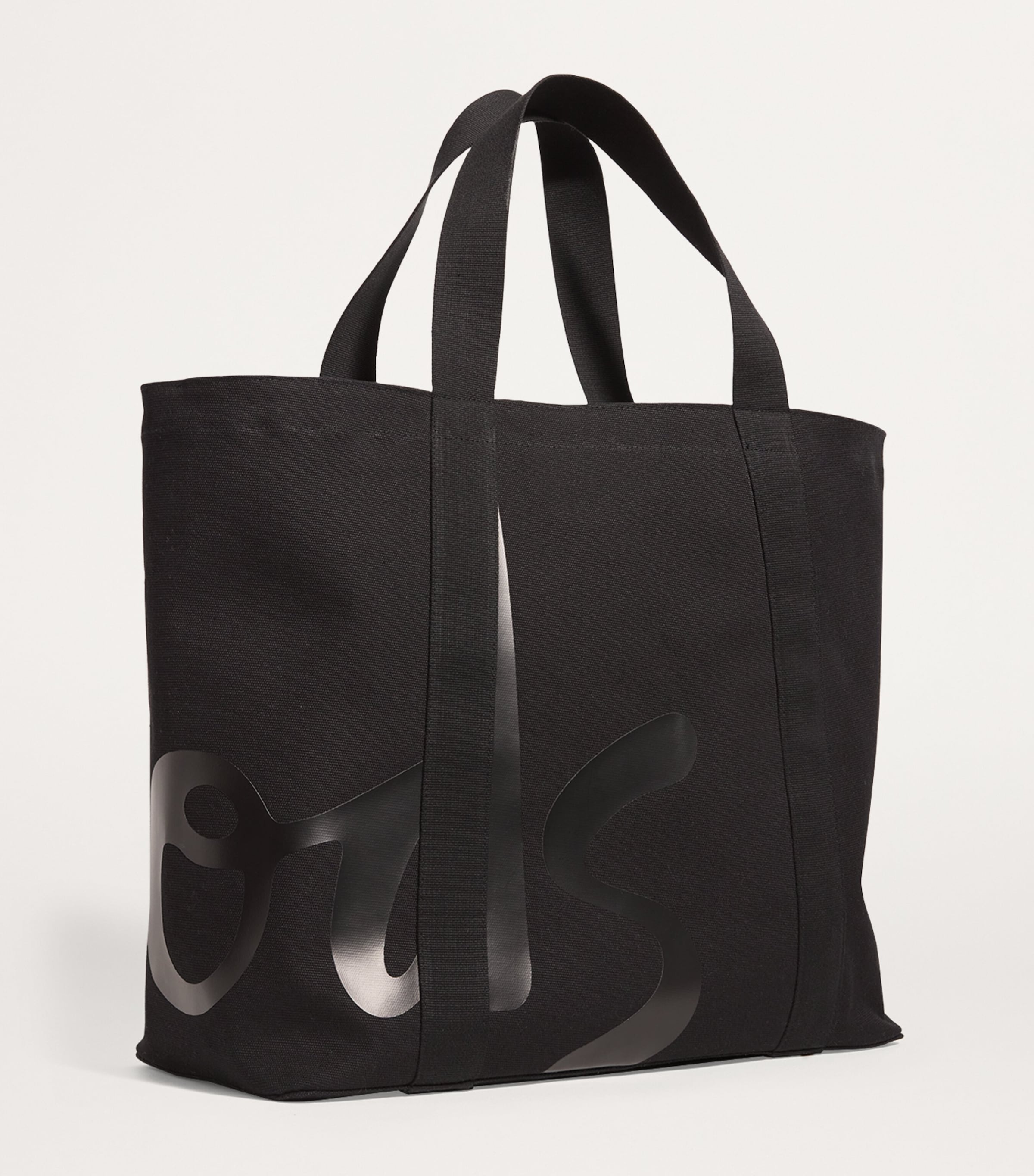 Large Cotton Logo Tote Bag BLACK Image 3