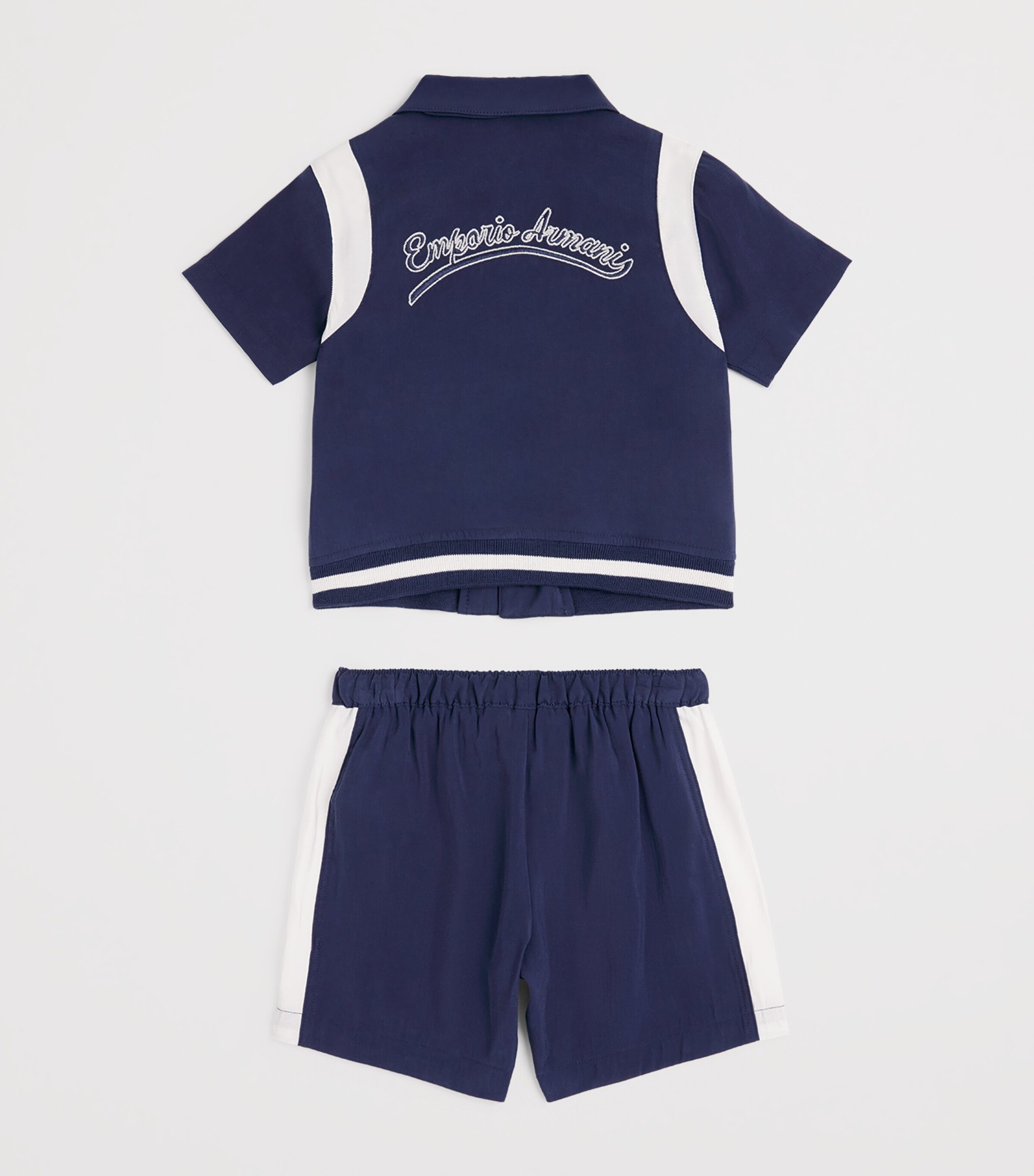 Emporio Armani Kids Logo Shirt and Shorts Set (3-36 Months) Dress Blues Image 2